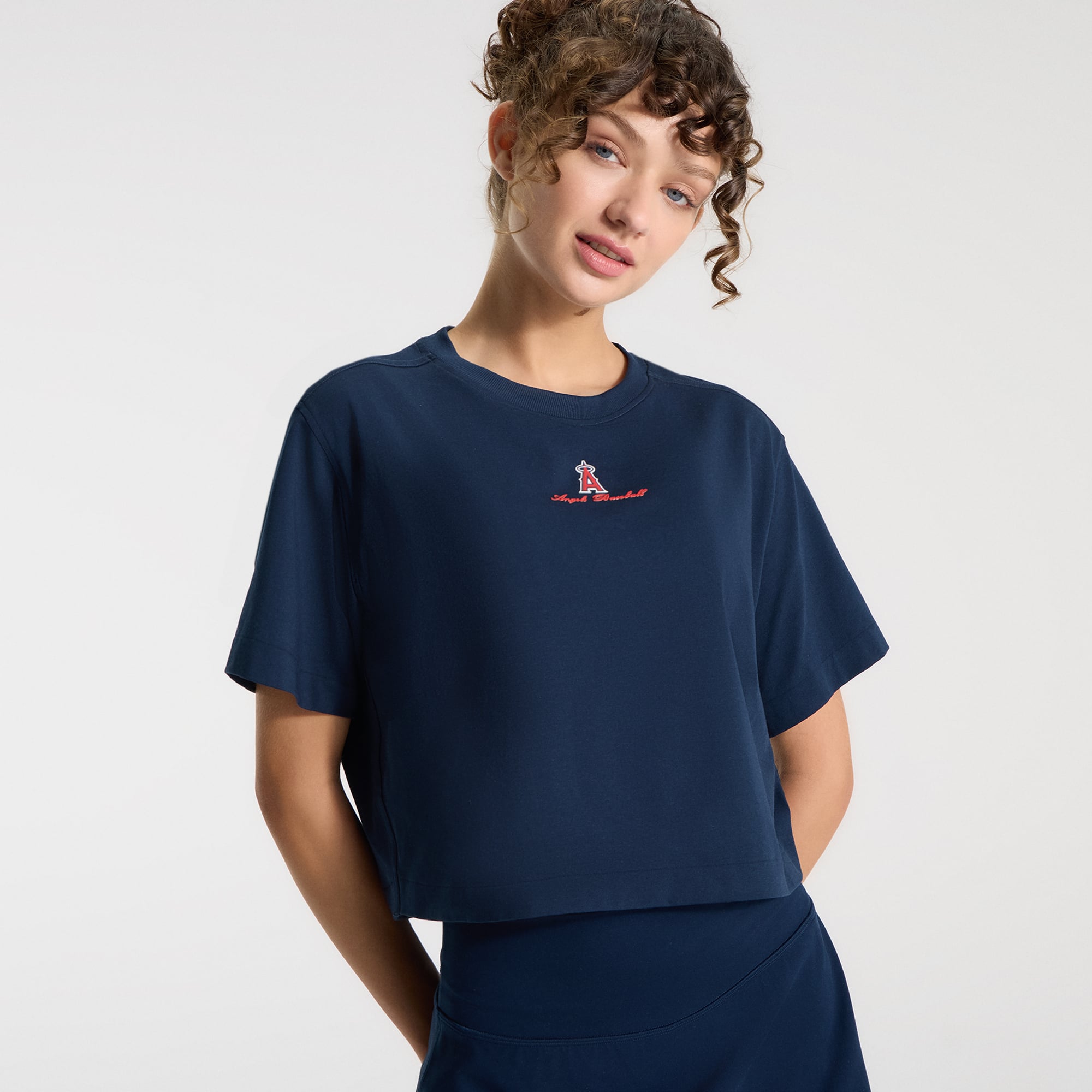 T-shirt court en coton biologique lululemon True Navy Los Angeles Angels All Yours pour femme