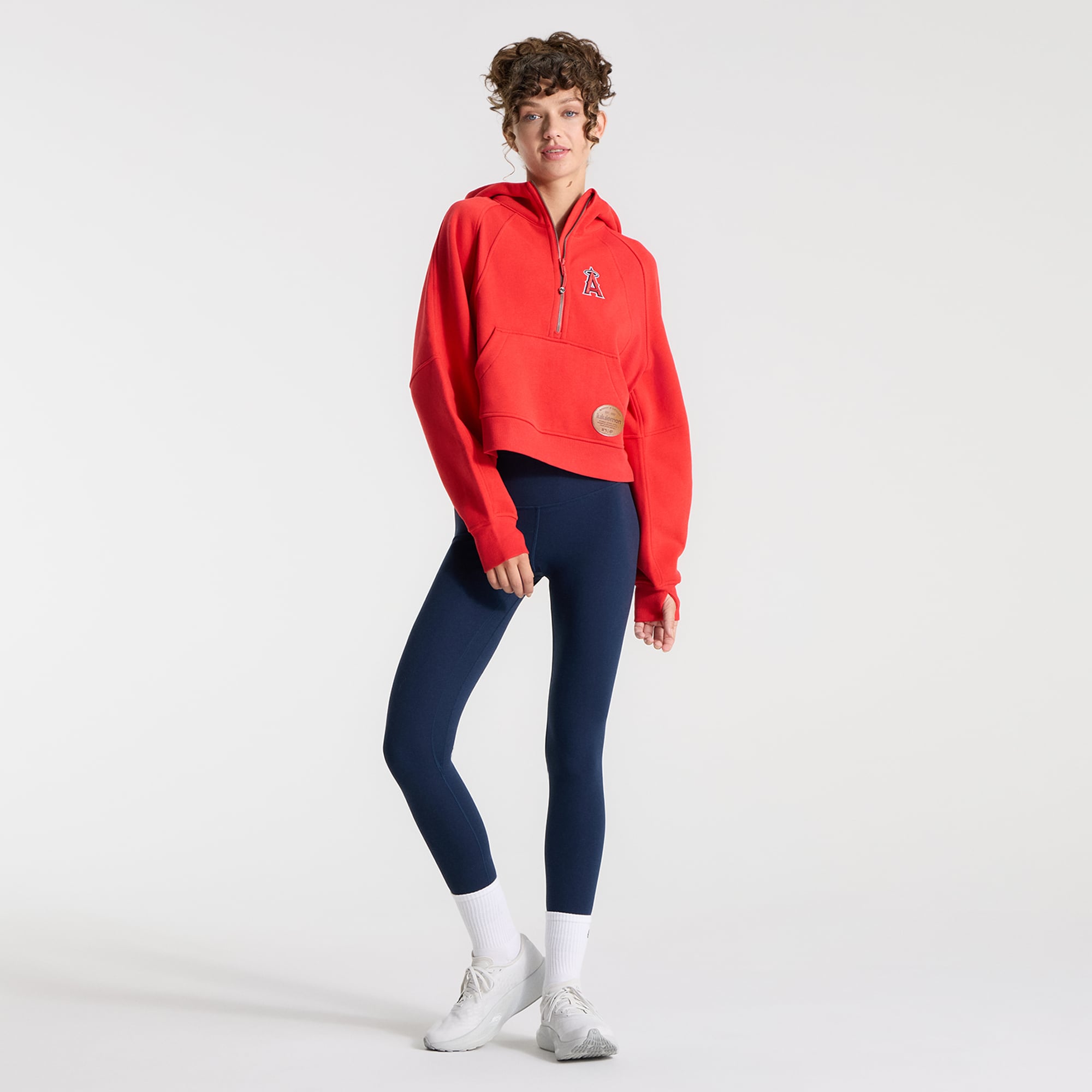 Women's lululemon True Red Los Angeles Angels Scuba Oversized Half-Zip Hoodie