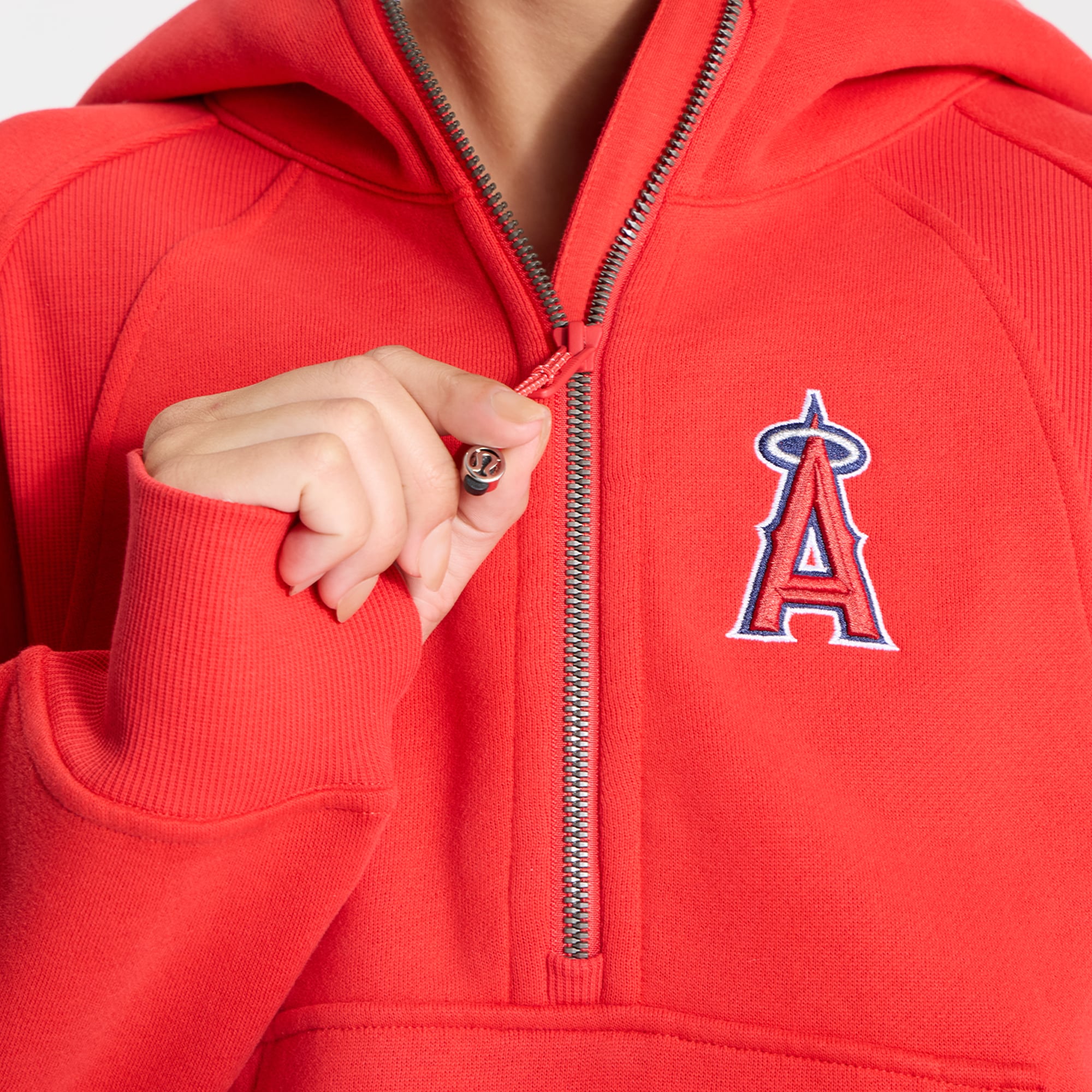 Women's lululemon True Red Los Angeles Angels Scuba Oversized Half-Zip Hoodie