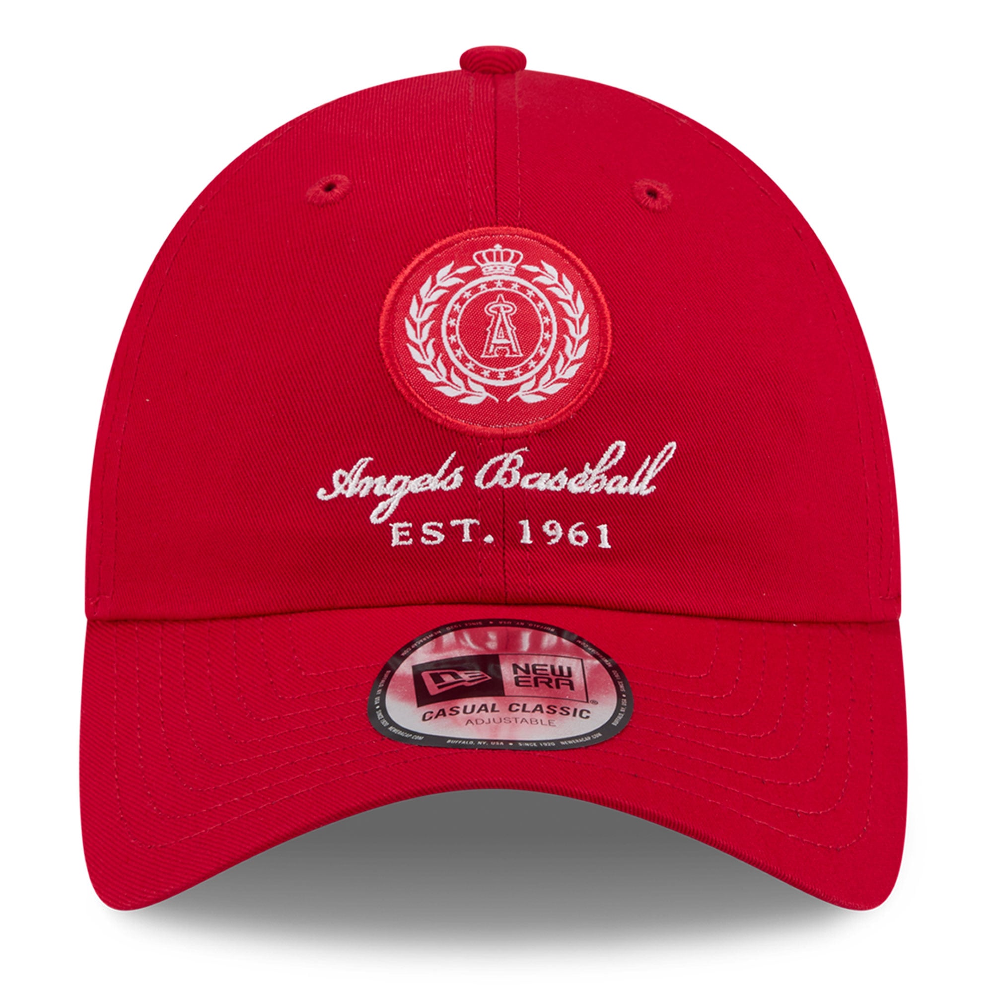 Casquette New Era rouge Los Angeles Angels pour femme, style classique décontracté et ajustable