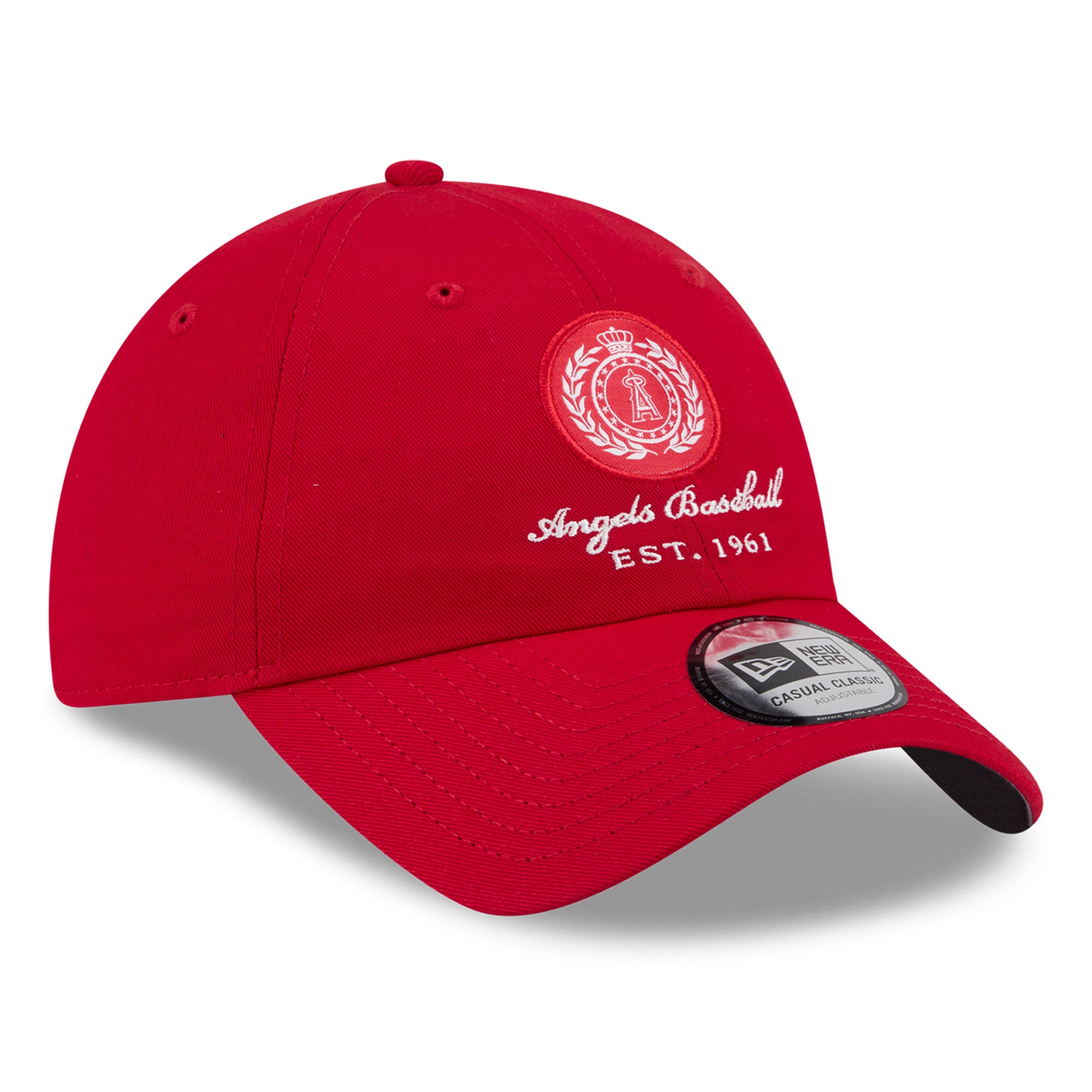 Casquette New Era rouge Los Angeles Angels pour femme, style classique décontracté et ajustable