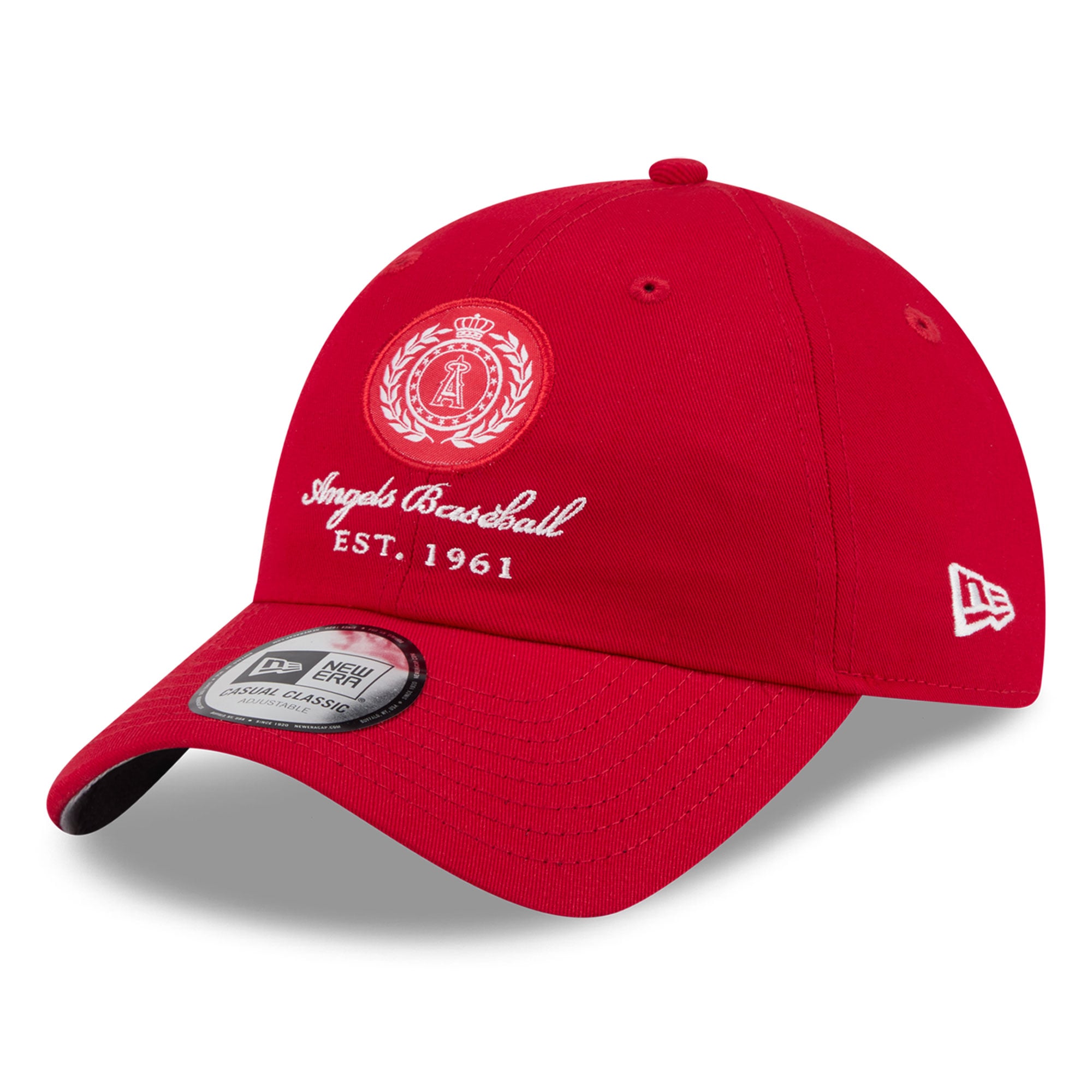 Women's New Era Red Los Angeles Angels Script Patch Casual Classic Adjustable Hat