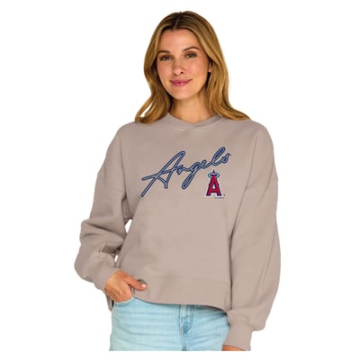  Los Angeles Angels Soft as a Grape Women's Snuggly Sweatshirt - Tan