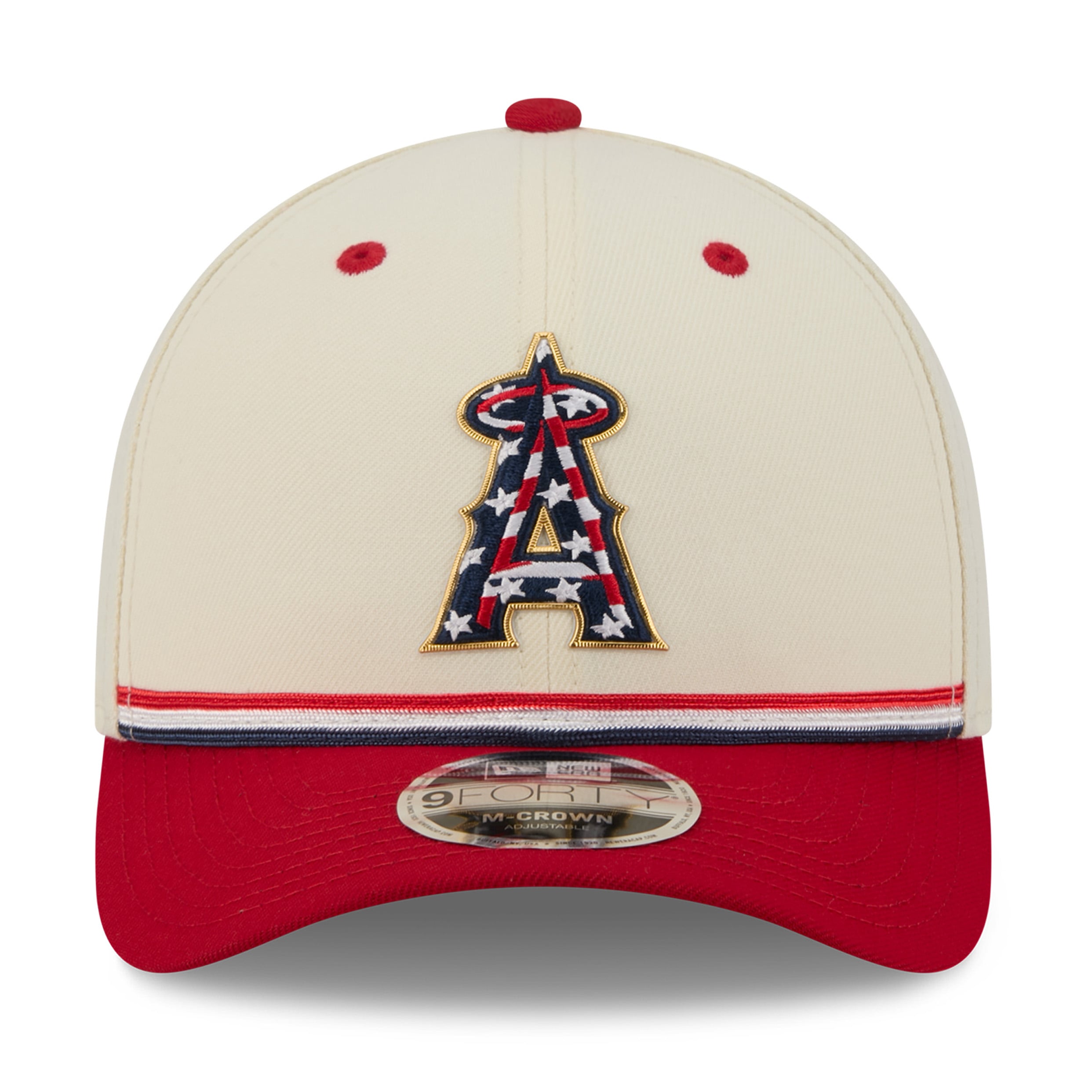 Youth New Era Cream/Red Los Angeles Angels USA 250 9FORTY M-Crown Adjustable Hat