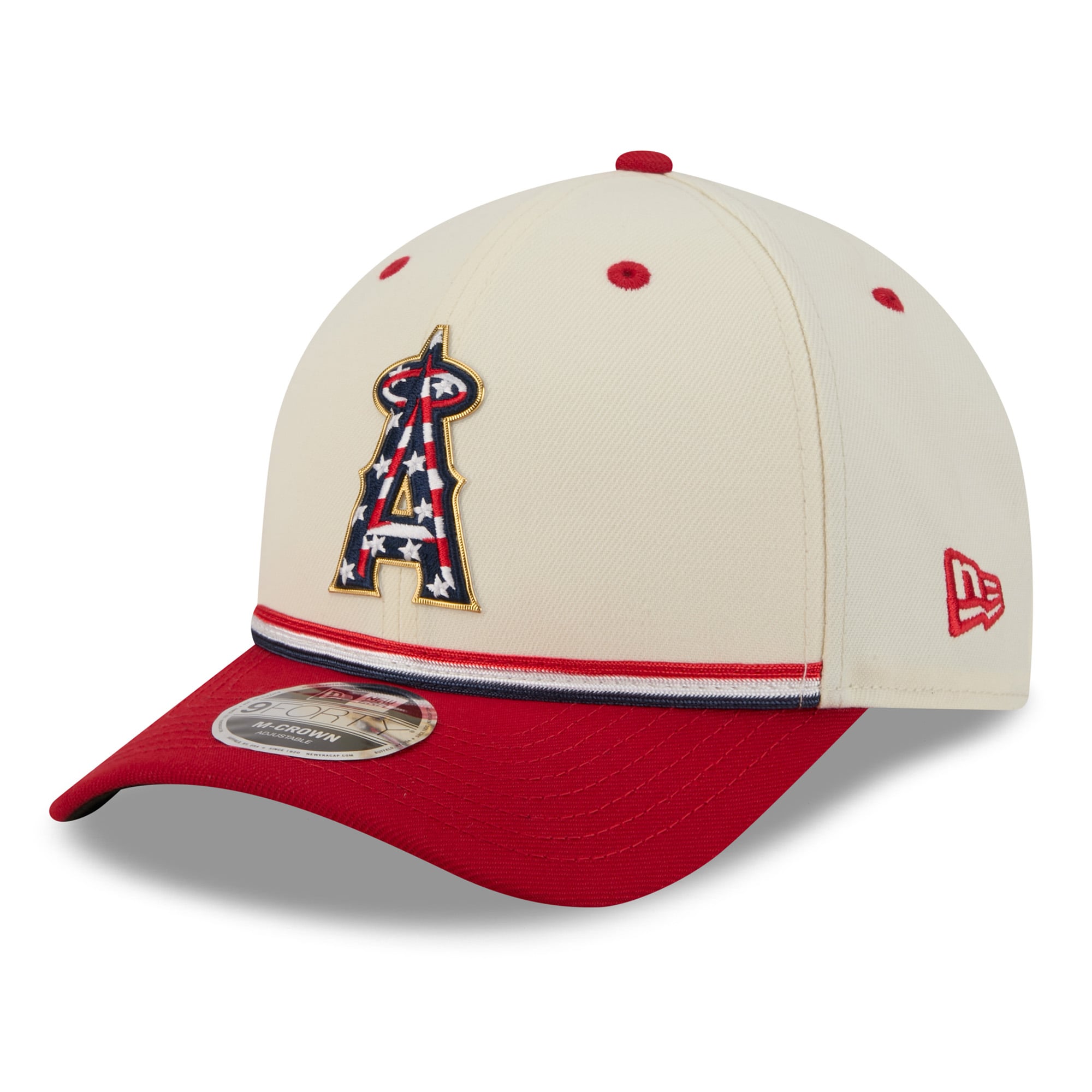 Youth New Era Cream/Red Los Angeles Angels USA 250 9FORTY M-Crown Adjustable Hat