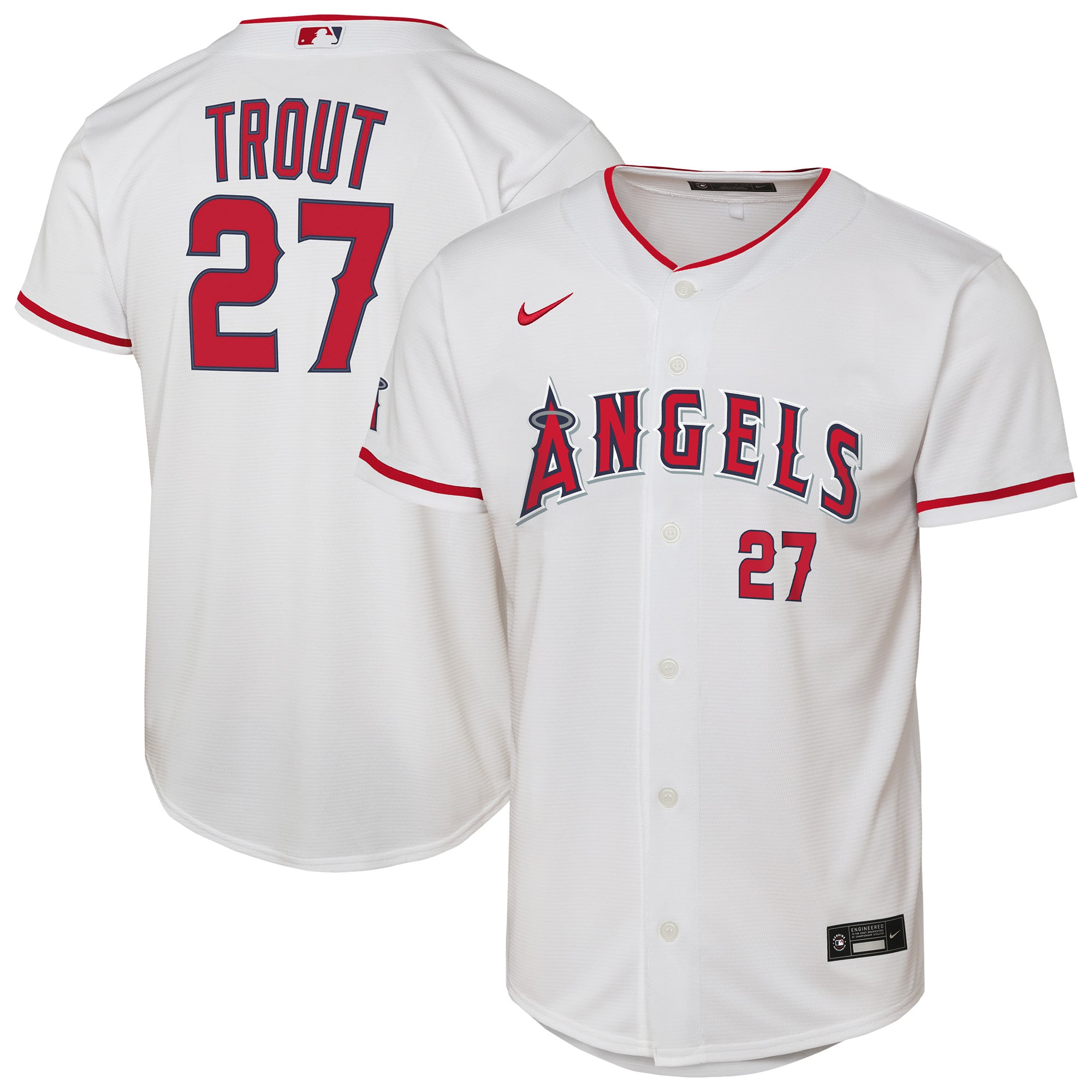 Youth Nike Mike Trout White Los Angeles Angels Home Stadium Jersey