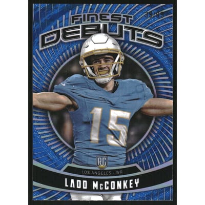 2024 Finest Debuts Blue Refractors #D12 Ladd McConkey
