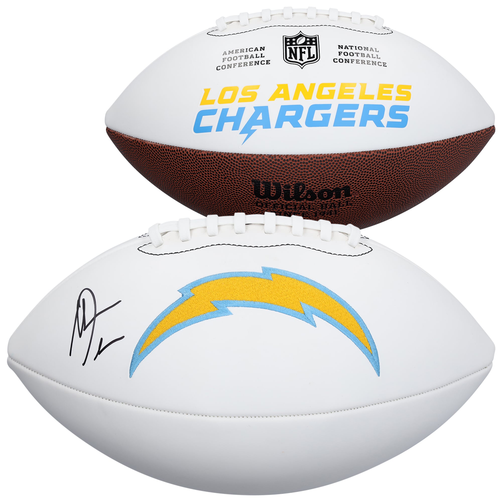 Ballon de football Wilson à panneau blanc autographié par Antonio Gates, des Chargers de Los Angeles.