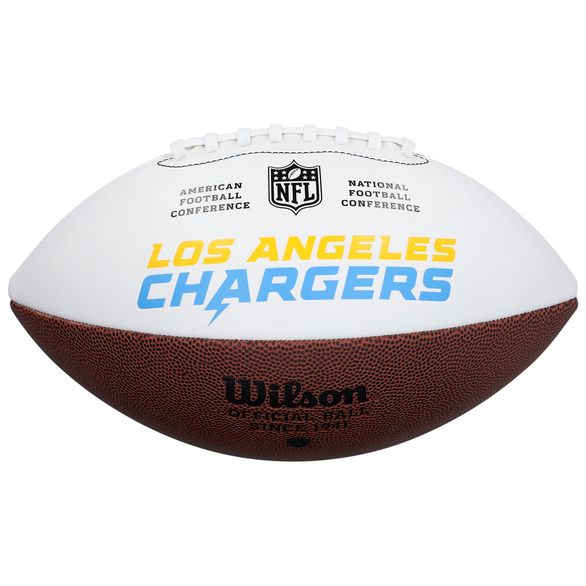 Ballon de football Wilson à panneau blanc autographié par Antonio Gates, des Chargers de Los Angeles.