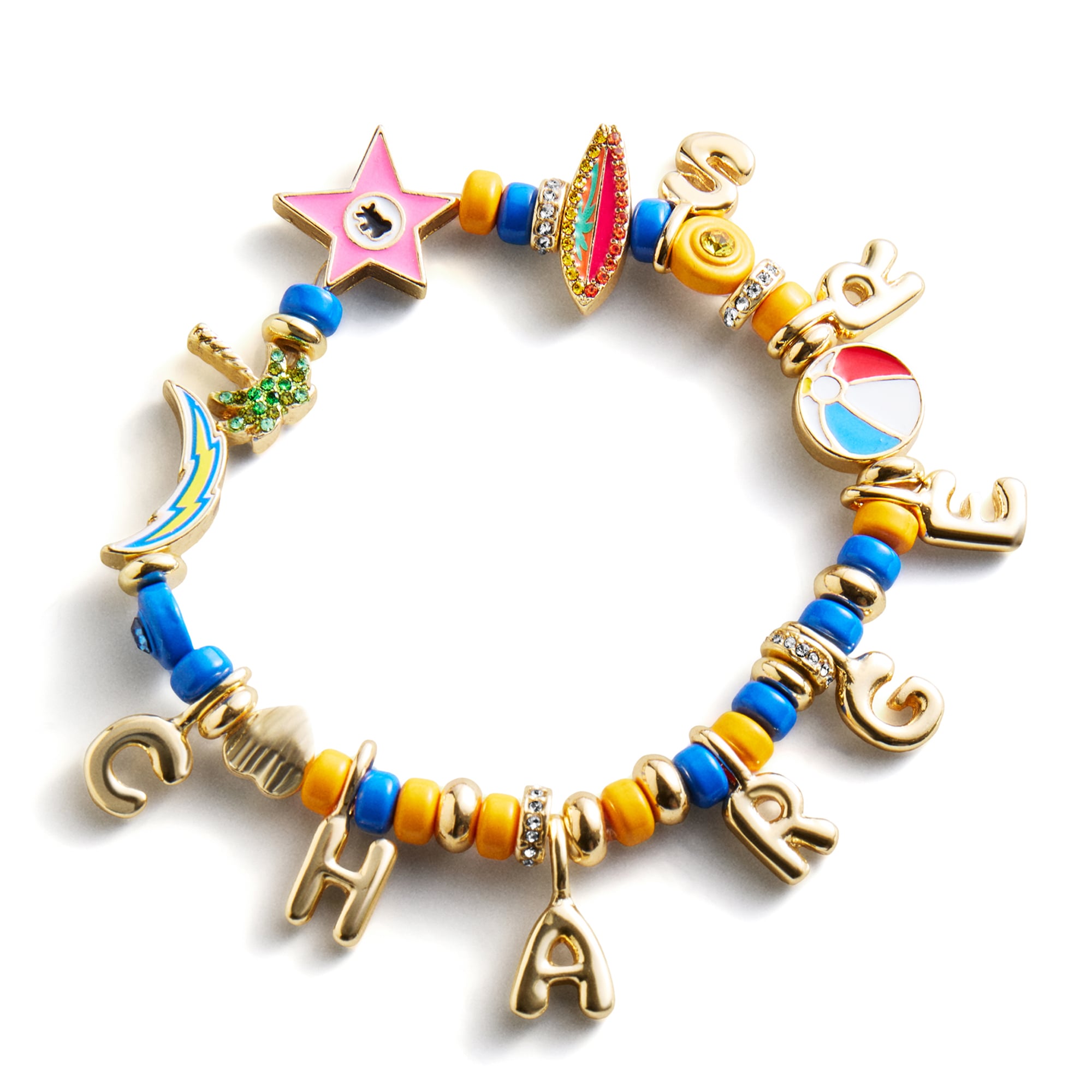 Bracelet perlé BaubleBar à motif Los Angeles Chargers