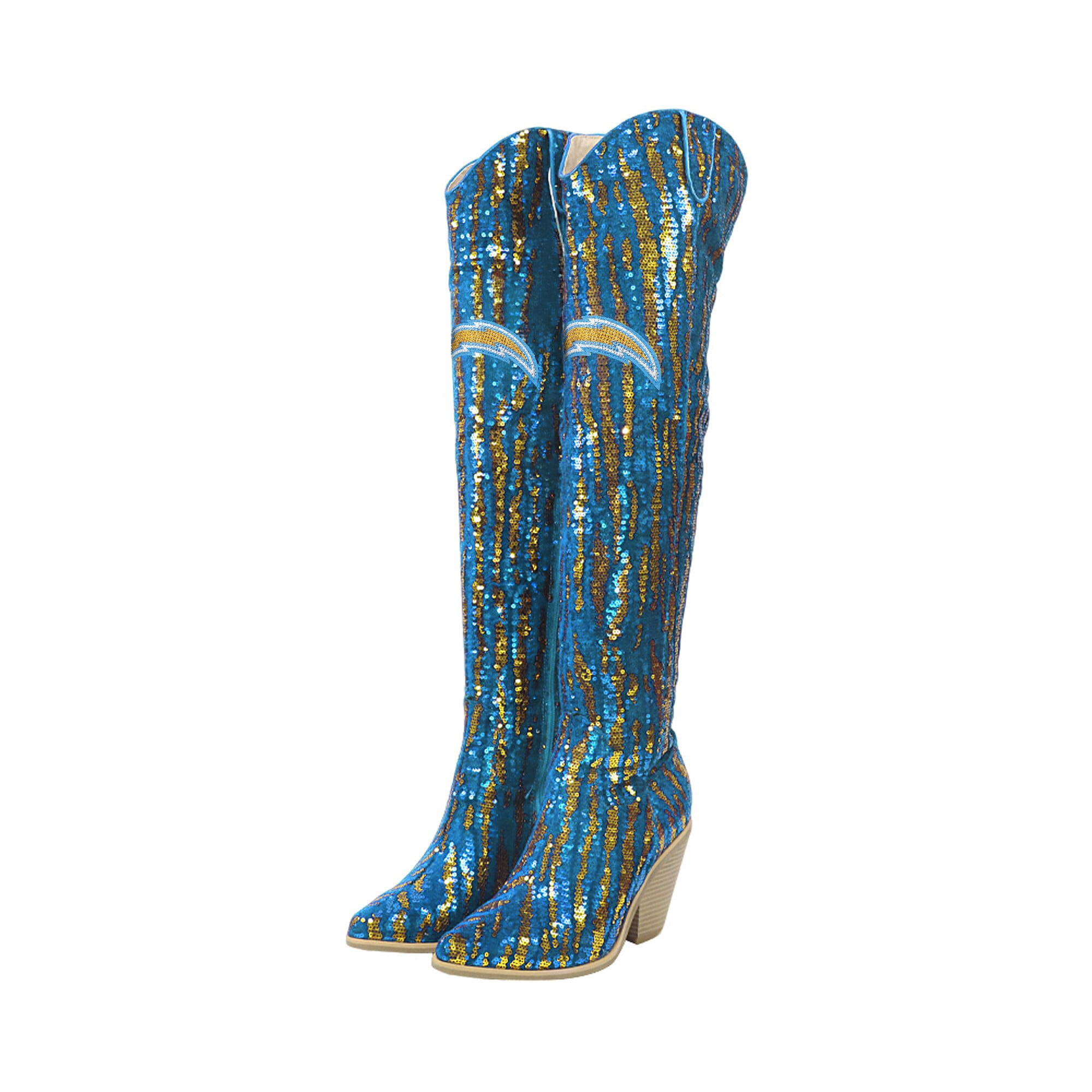 Bottes cuissardes à sequins bicolores Cuce Los Angeles Chargers