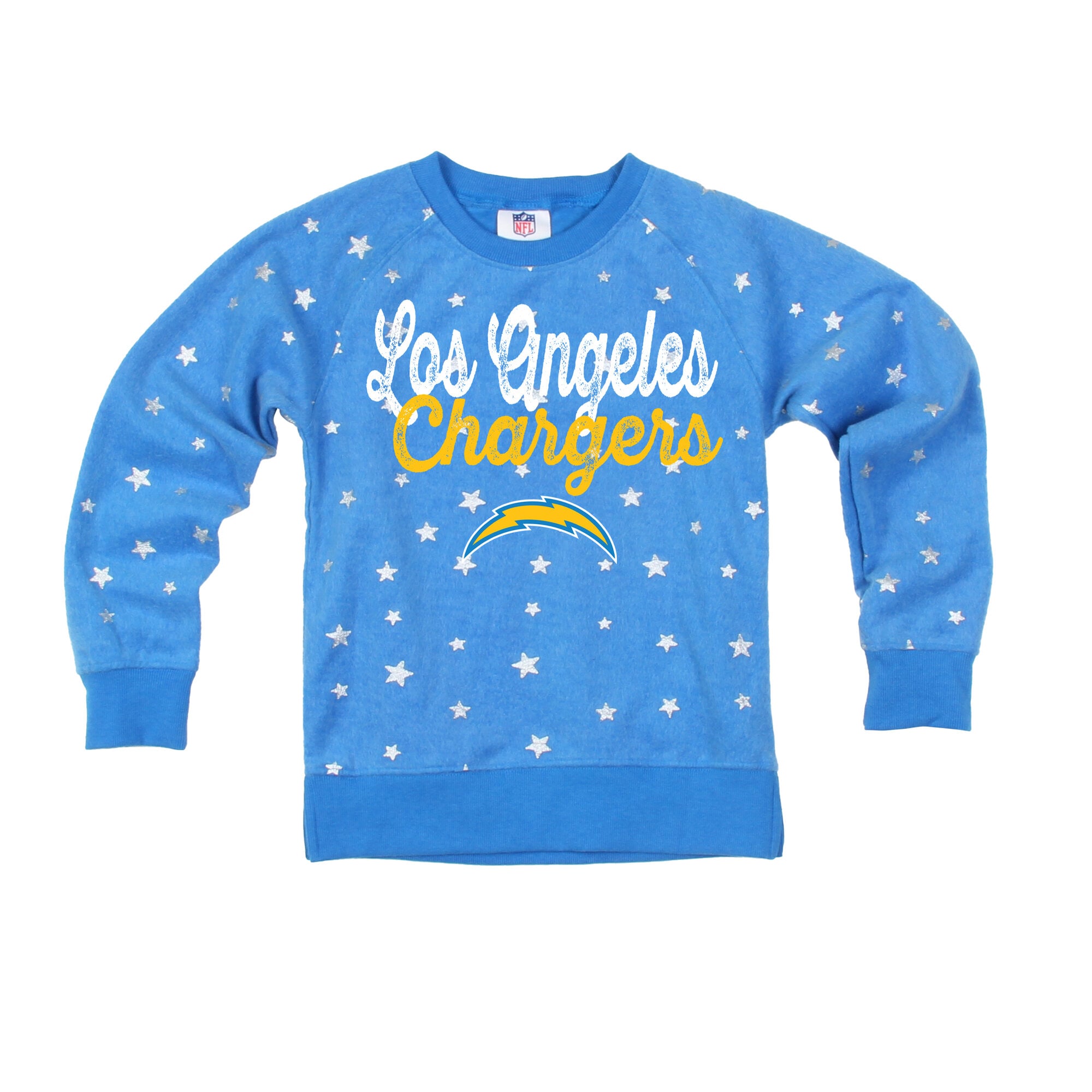 Sweat-shirt à capuche réversible Wes & Willy bleu poudré Los Angeles Chargers pour filles