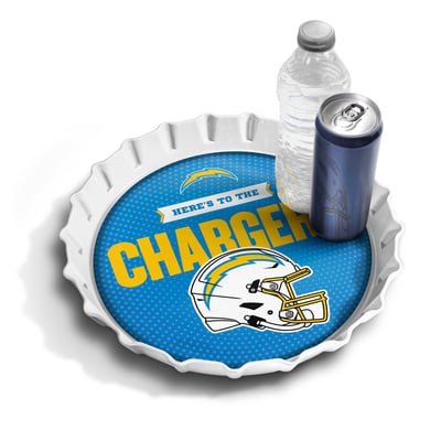 Los Angeles Chargers IDNA 13" Bottle Cap Serving Tray