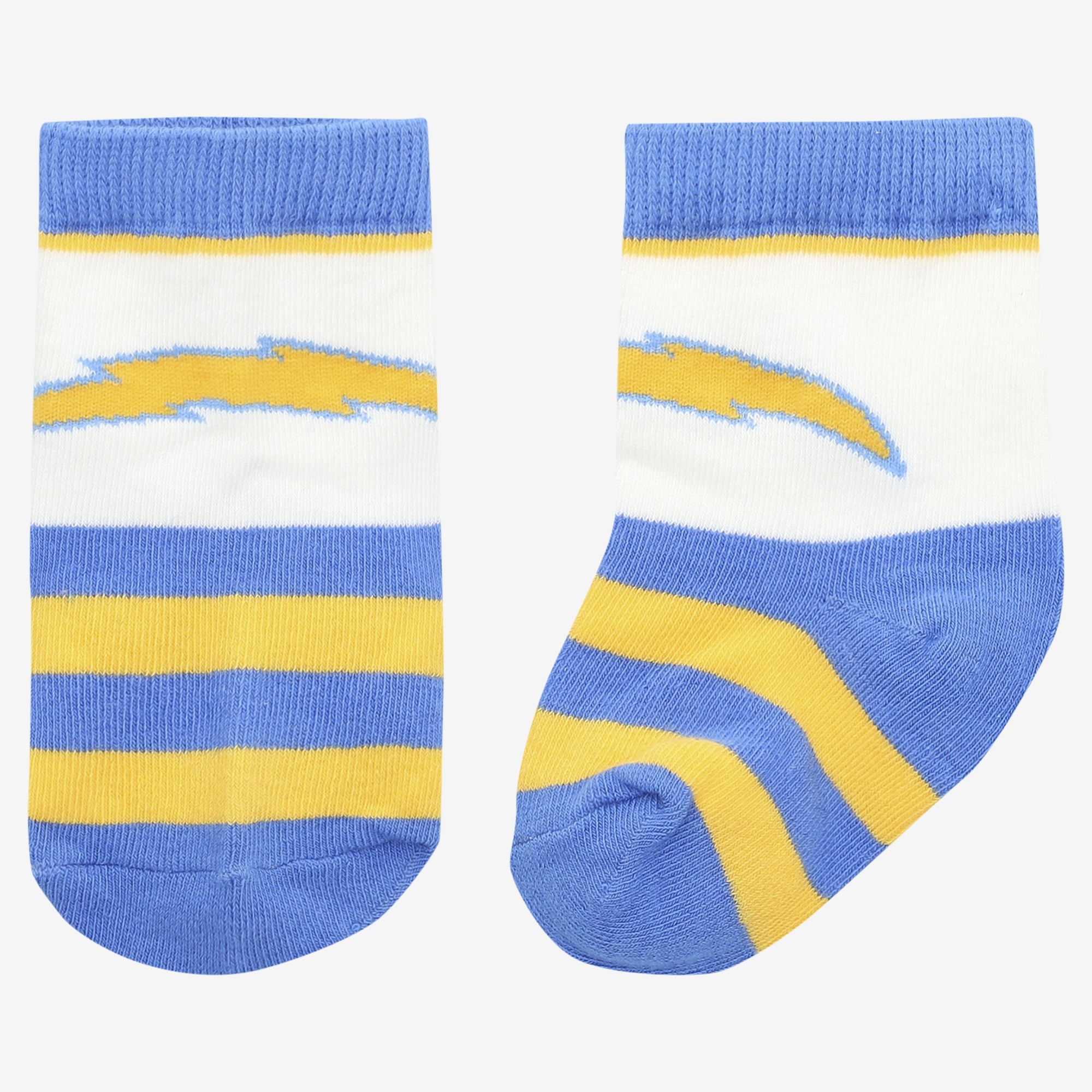 Chaussettes de rugby à blocs bleu poudré pour bébé, Los Angeles Chargers