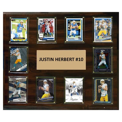 Justin Herbert Los Angeles Chargers 15" x 18" Trading Card Plaque