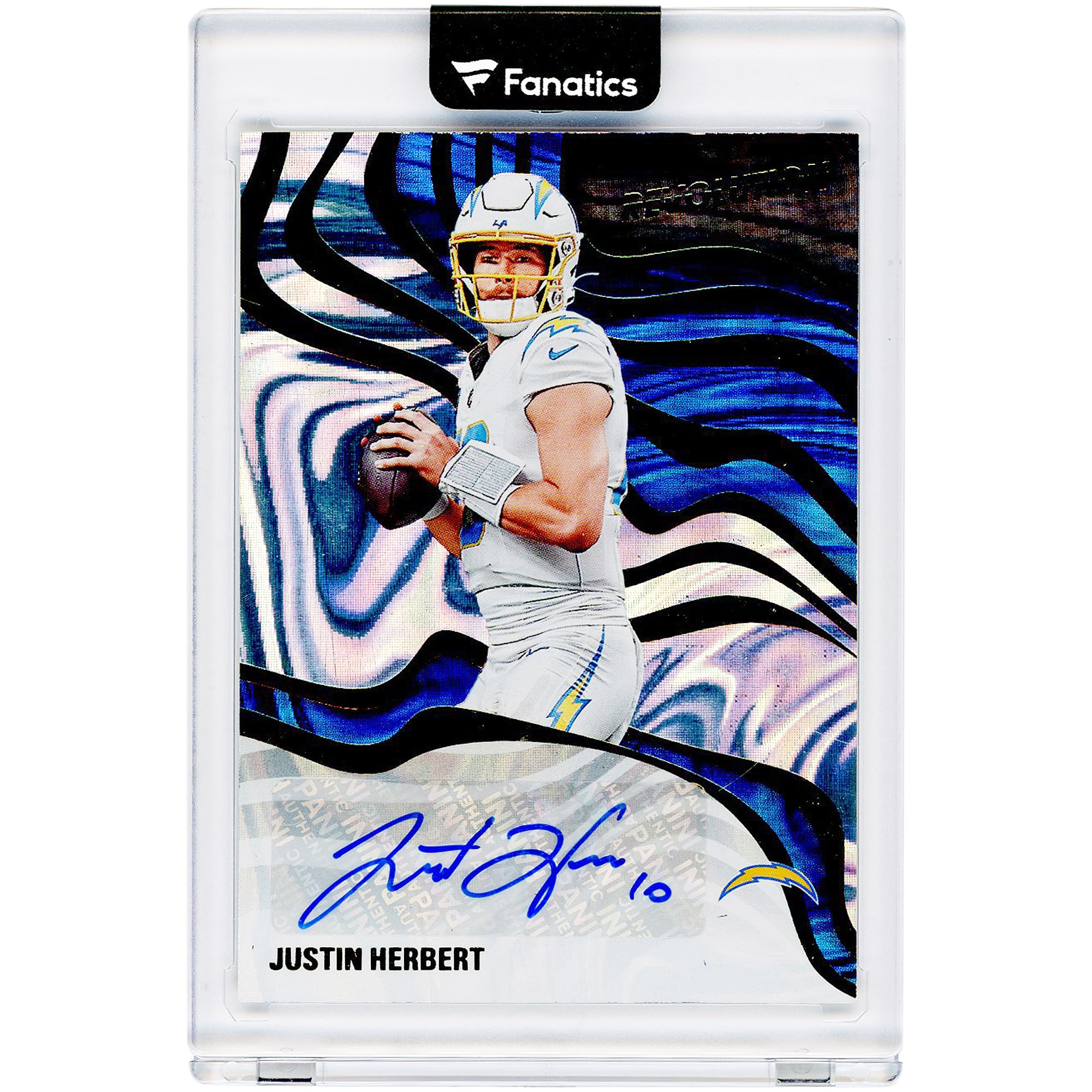 Justin Herbert Los Angeles Chargers Autographed 2025 Panini Revolution Swirl Prizm #RSA-JHT Card