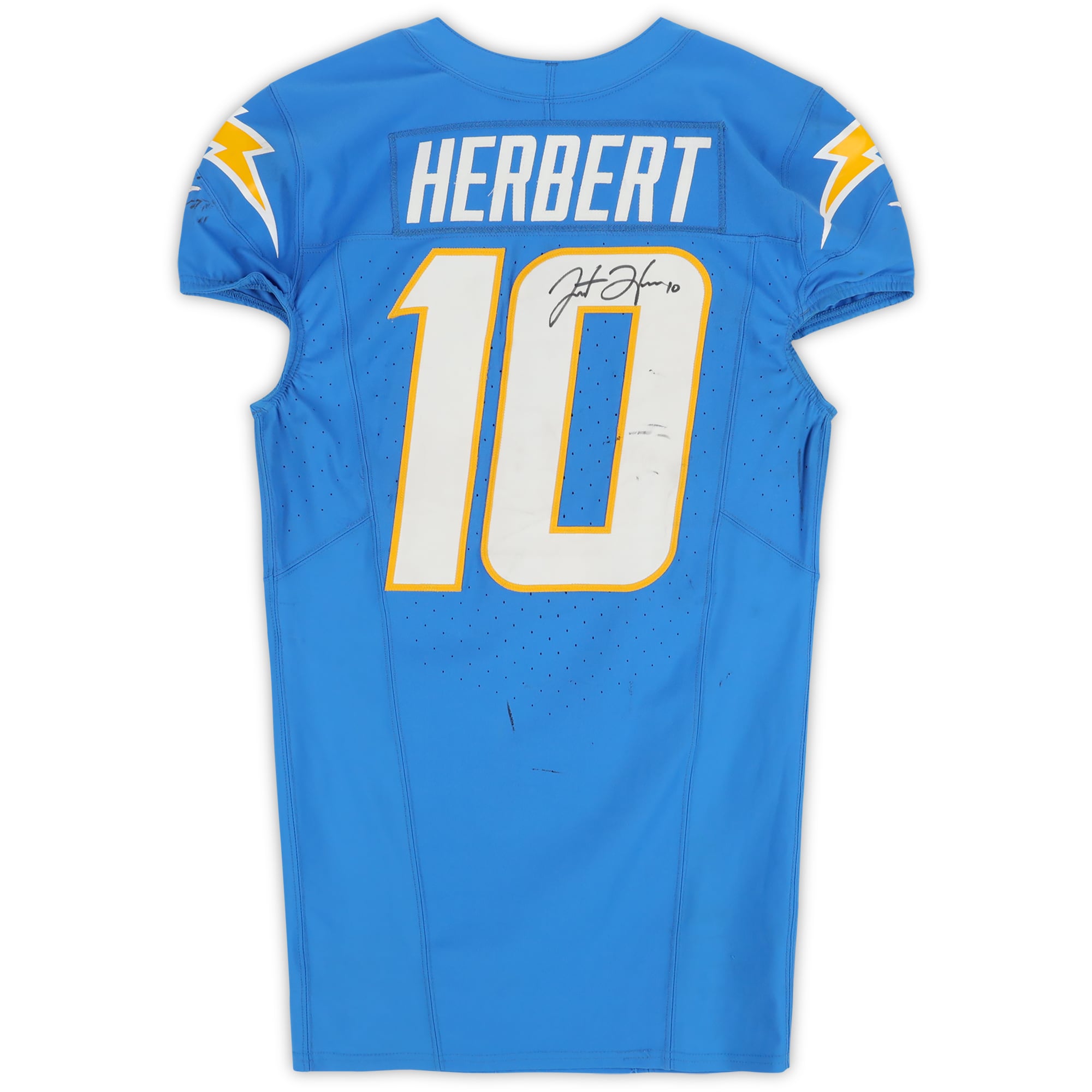 Justin Herbert Los Angeles Chargers Autographed Game-Used Jersey vs. New York Jets on November 6, 2023