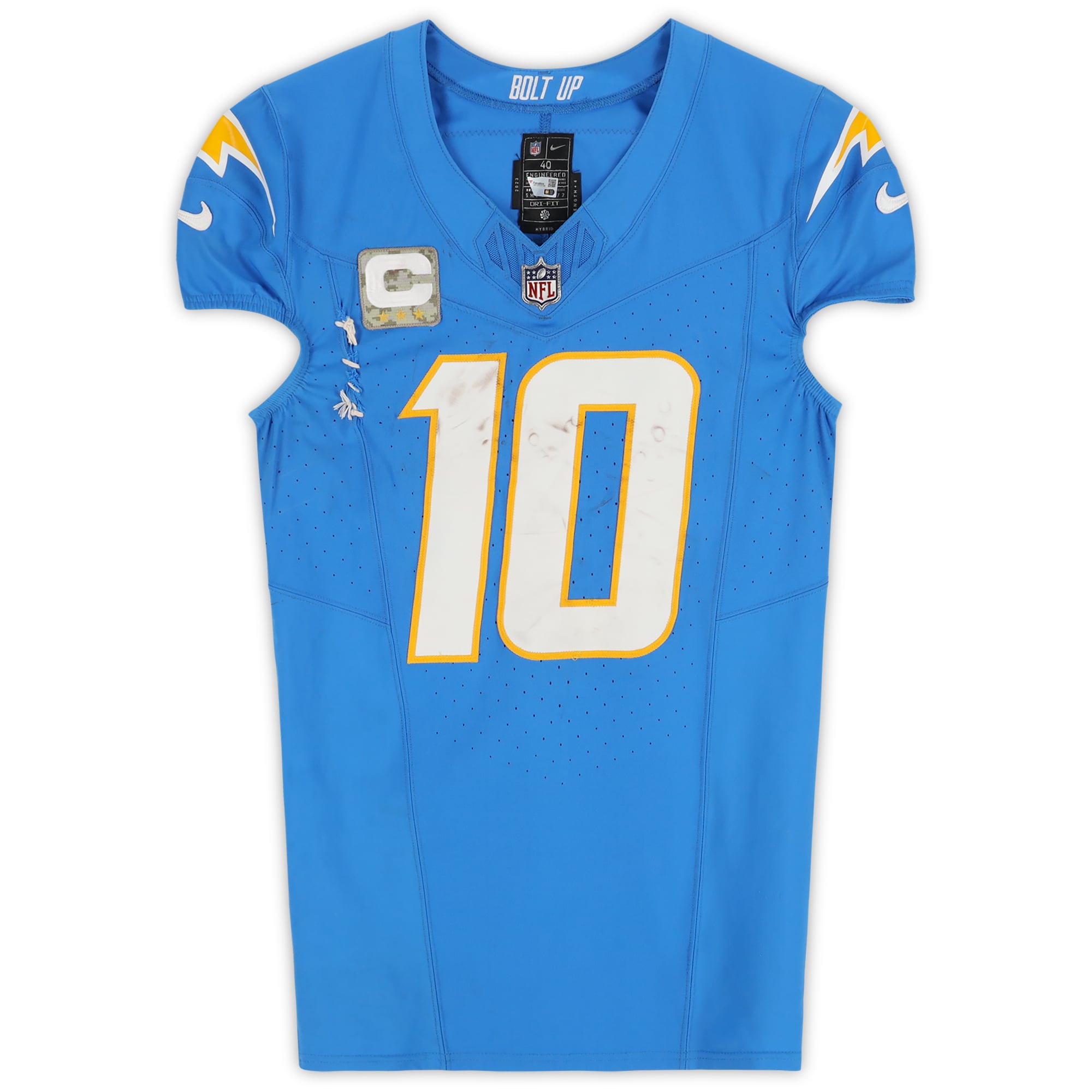 Justin Herbert Los Angeles Chargers Autographed Game-Used Jersey vs. New York Jets on November 6, 2023