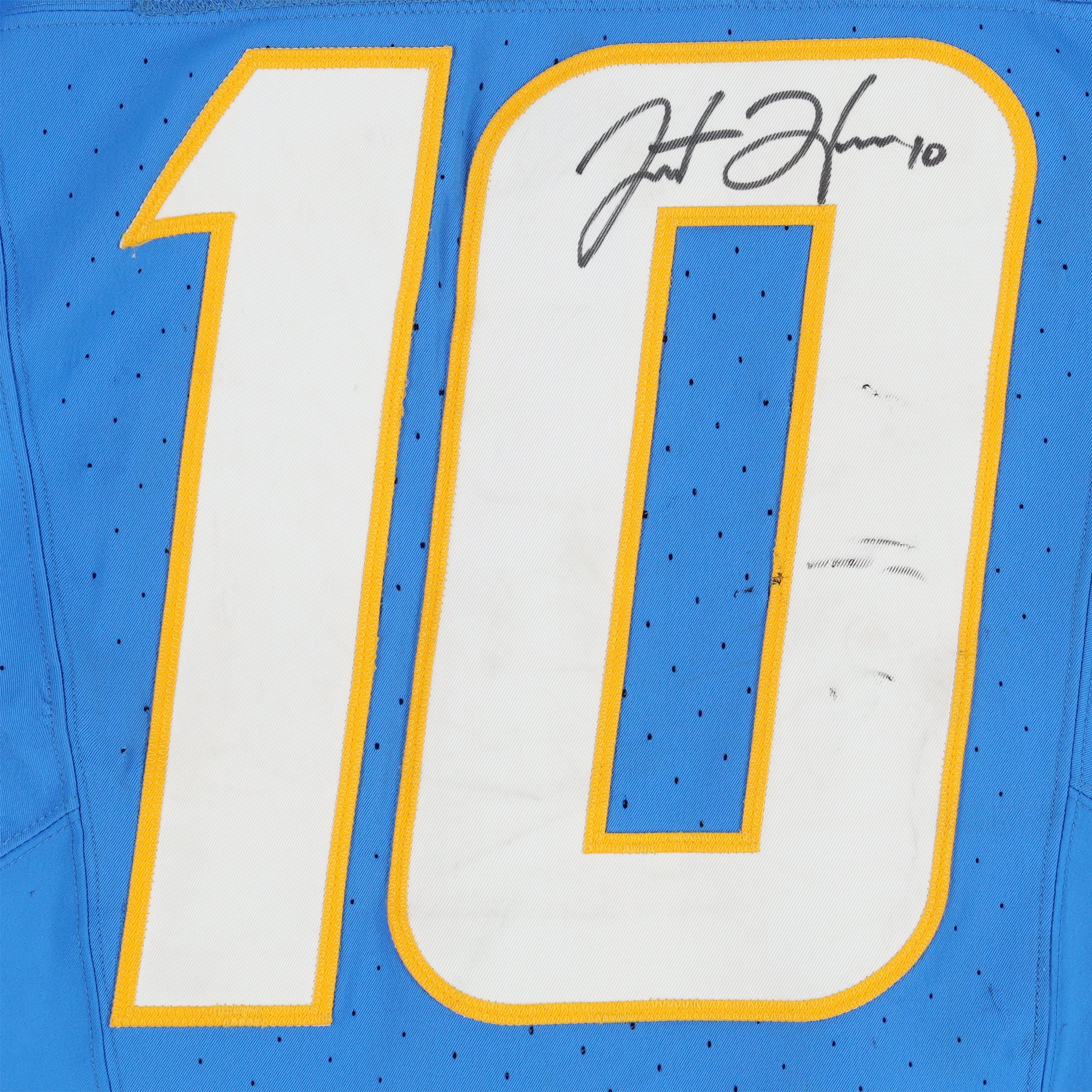 Justin Herbert Los Angeles Chargers Autographed Game-Used Jersey vs. New York Jets on November 6, 2023
