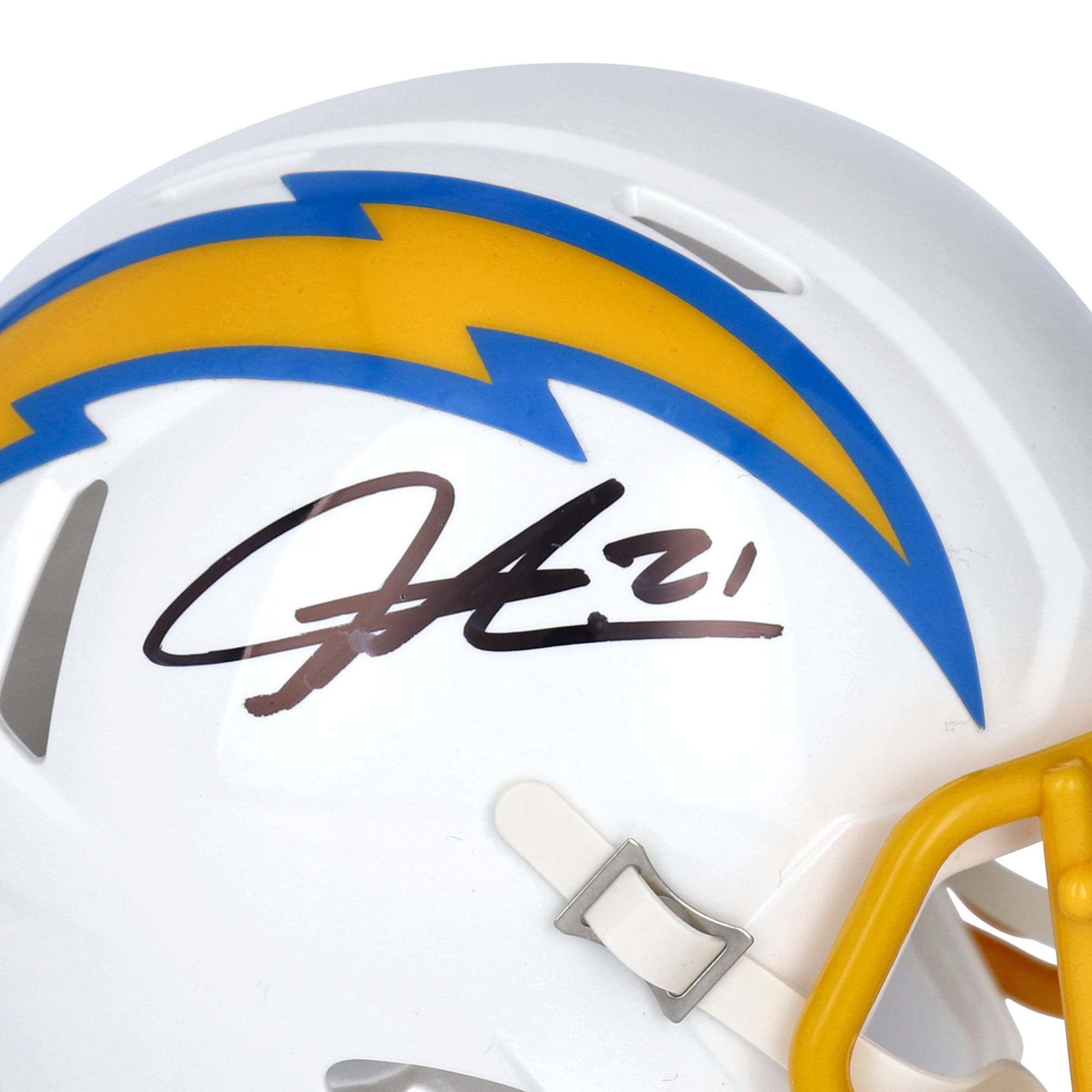 Casque Riddell Speed ​​Mini dédicacé par LaDainian Tomlinson des Los Angeles Chargers 2020 - Présent Logo