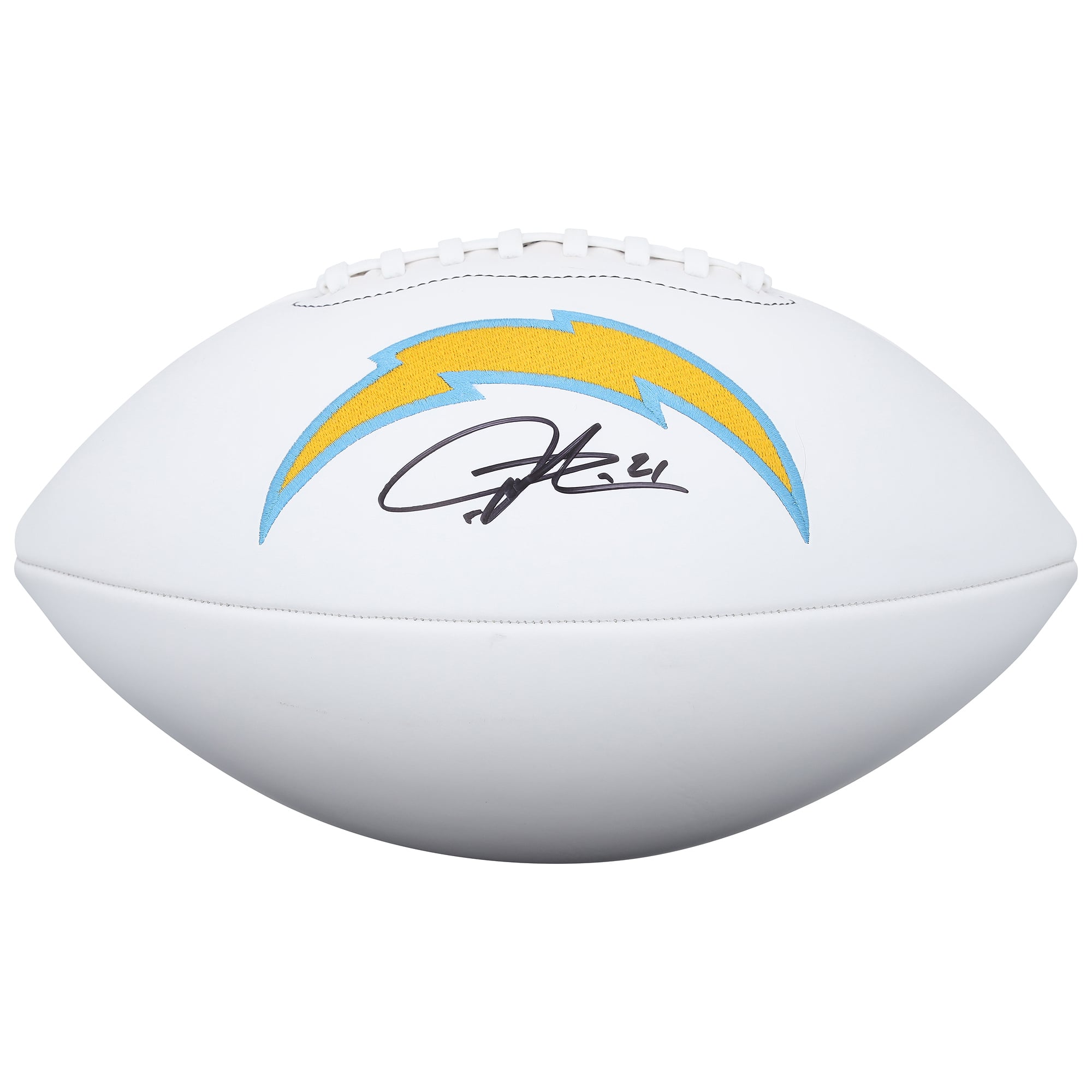 Ballon de football Wilson à panneau blanc autographié par LaDainian Tomlinson des Chargers de Los Angeles