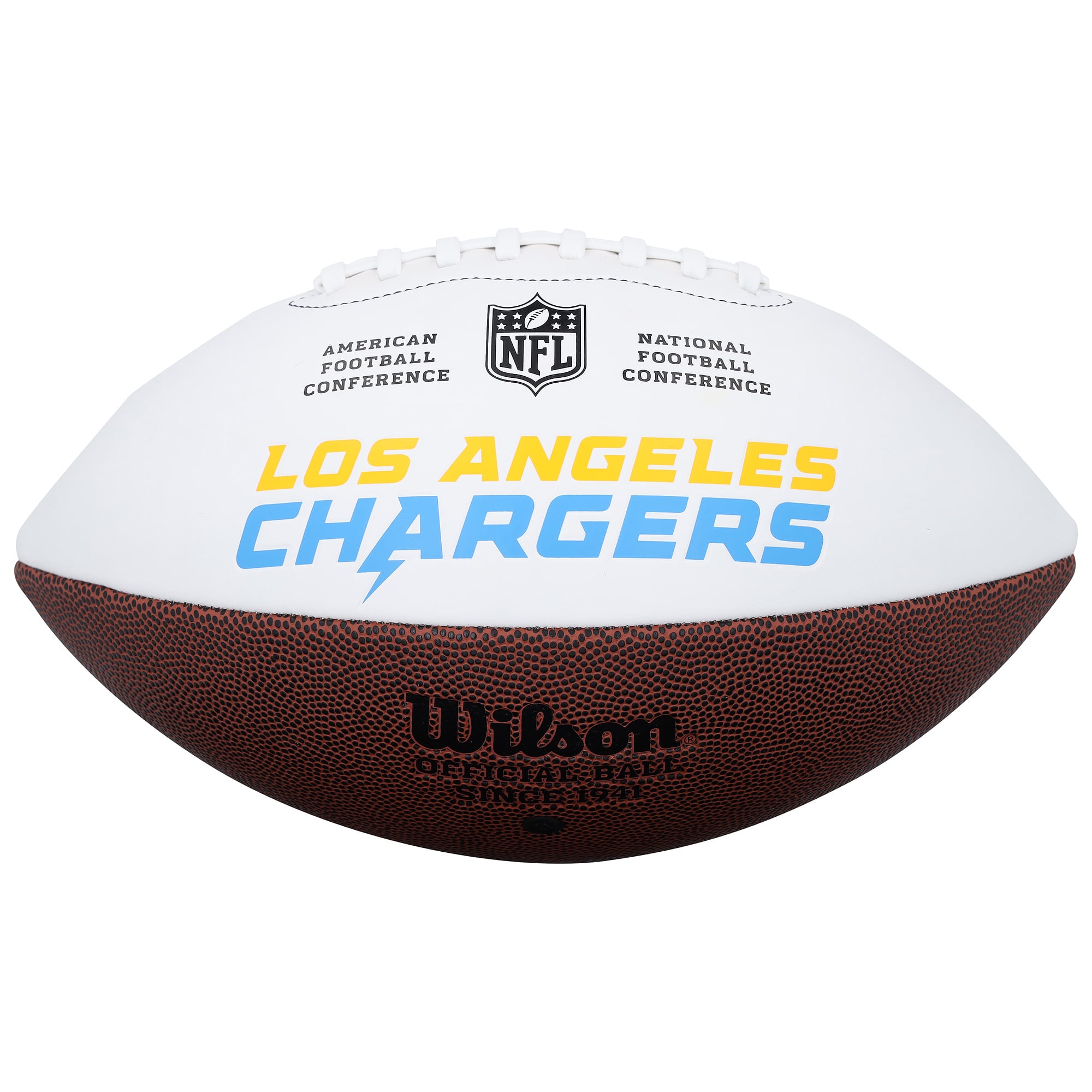 Ballon de football Wilson à panneau blanc autographié par LaDainian Tomlinson des Chargers de Los Angeles