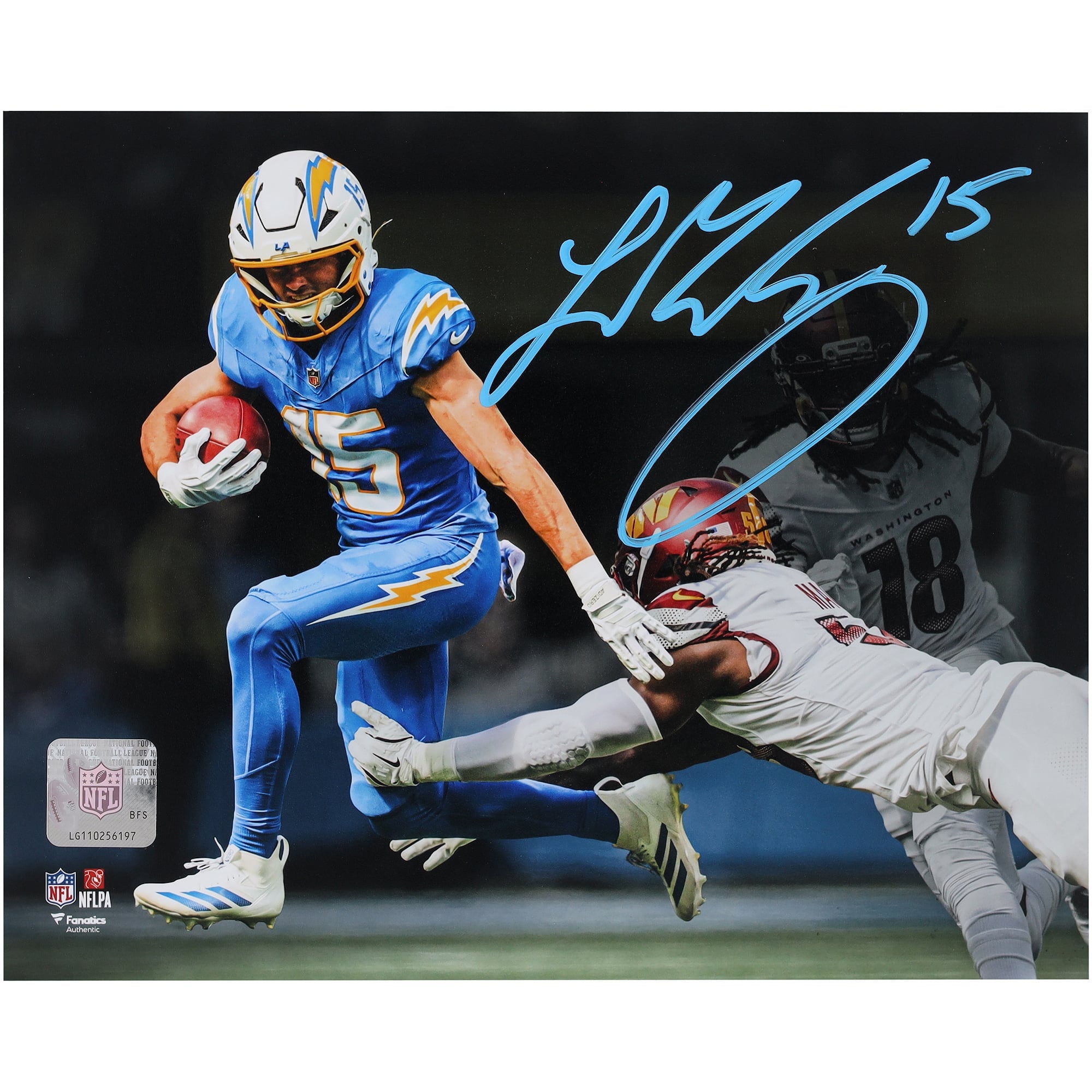 Photo dédicacée de Ladd McConkey, joueur des Chargers de Los Angeles