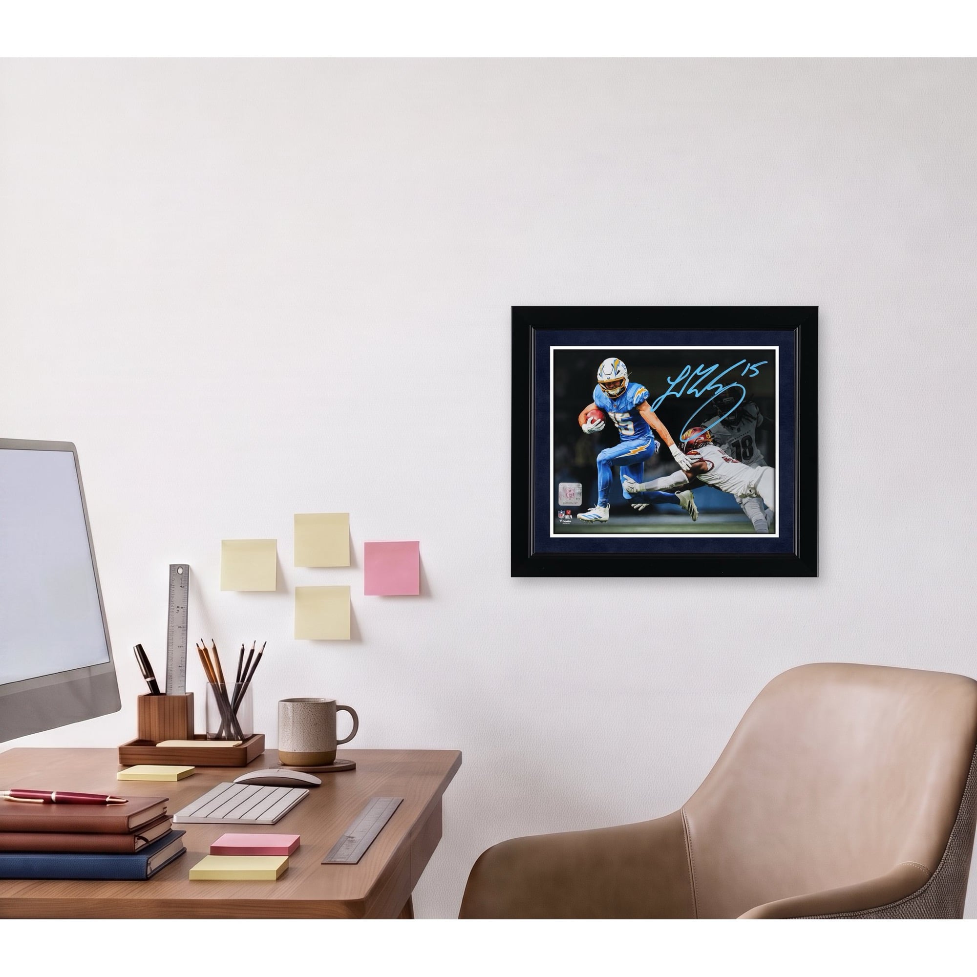 Photo dédicacée de Ladd McConkey, joueur des Chargers de Los Angeles