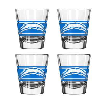 Ensemble de quatre verres à shot rayés Los Angeles Chargers Logo Brands
