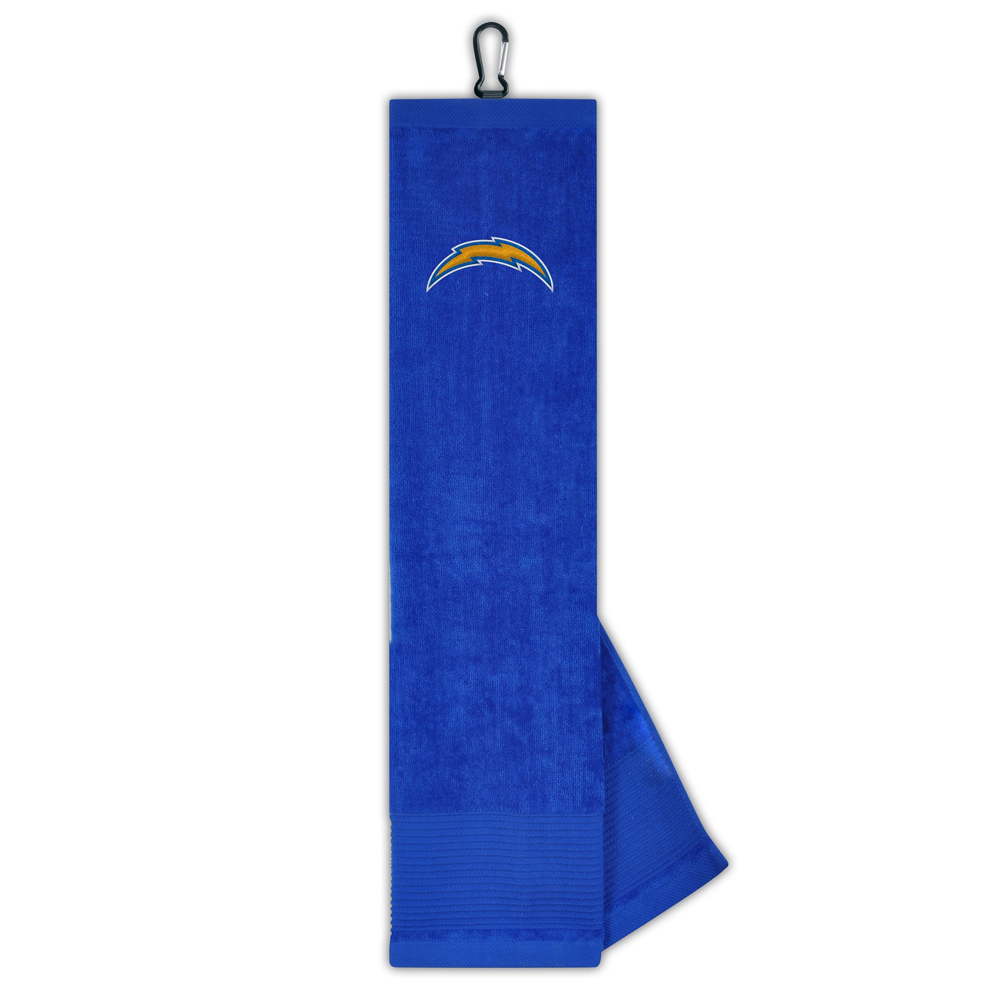 Serviette de toilette Los Angeles Chargers 16" x 24" à trois volets, motif visage et club
