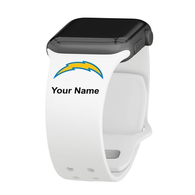 Los Angeles Chargers 42/44/45mm Personalized Silicone Apple Watch Band