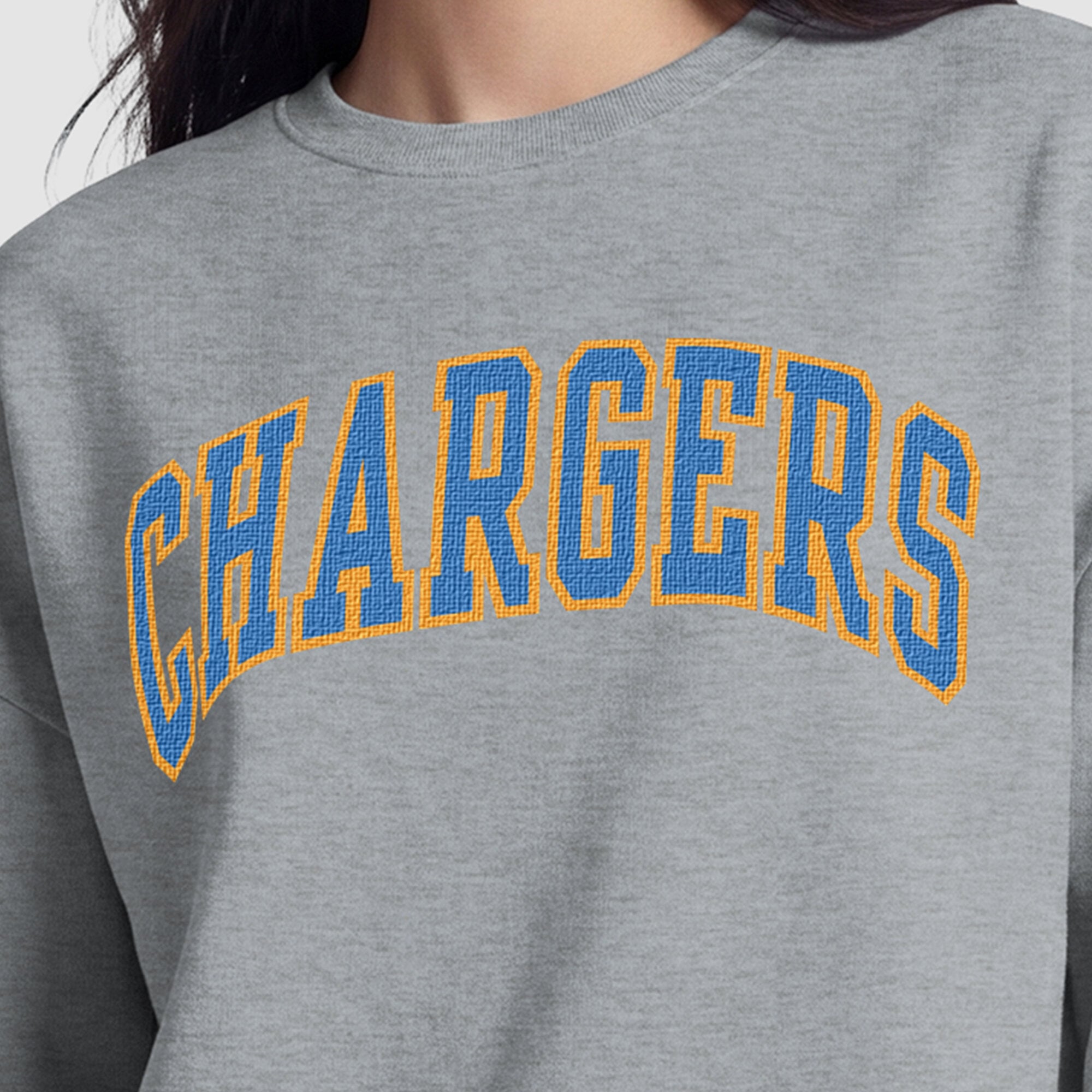 Los Angeles Chargers Champion Women's Contrast Lined Sweatshirt - Heather Gray