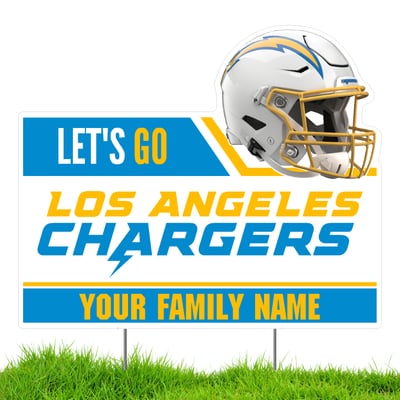 Los Angeles Chargers Let's Go Personalized Lawn Sign