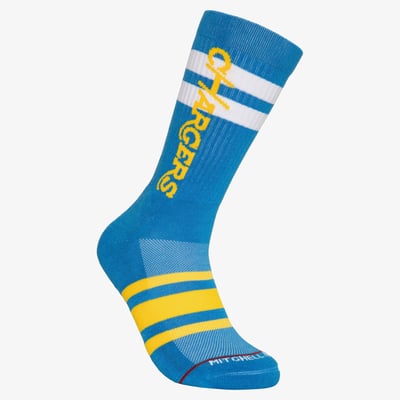 Calcetines laterales Mitchell & Ness de Los Angeles Chargers - Azul cielo - Para hombre
