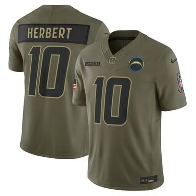 Camiseta Nike 2025 Salute to Service del Los Angeles Chargers - Justin Herbert - Hombre