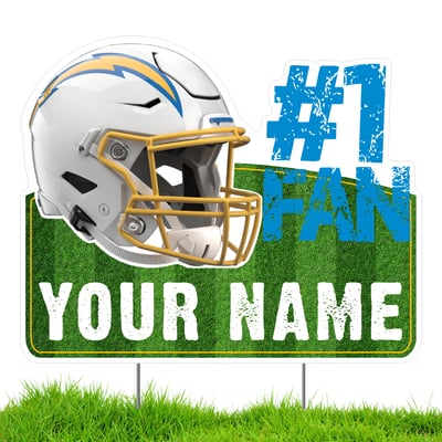 Los Angeles Chargers #1 Fan Personalized Lawn Sign