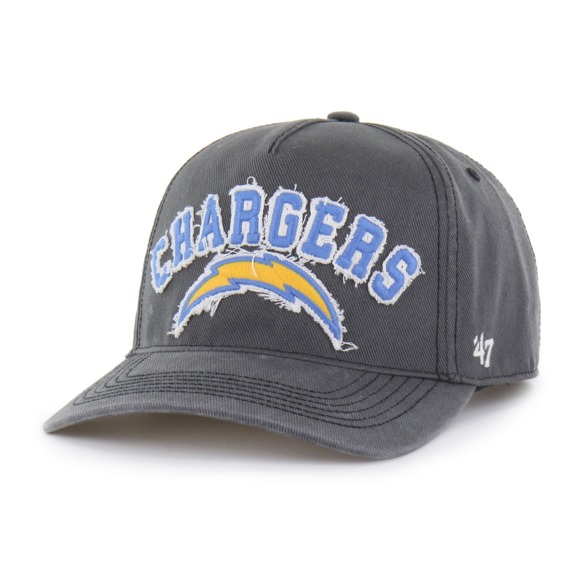 Men's '47 Charcoal Los Angeles Chargers Calderwood Well Worn Hitch Adjustable Hat