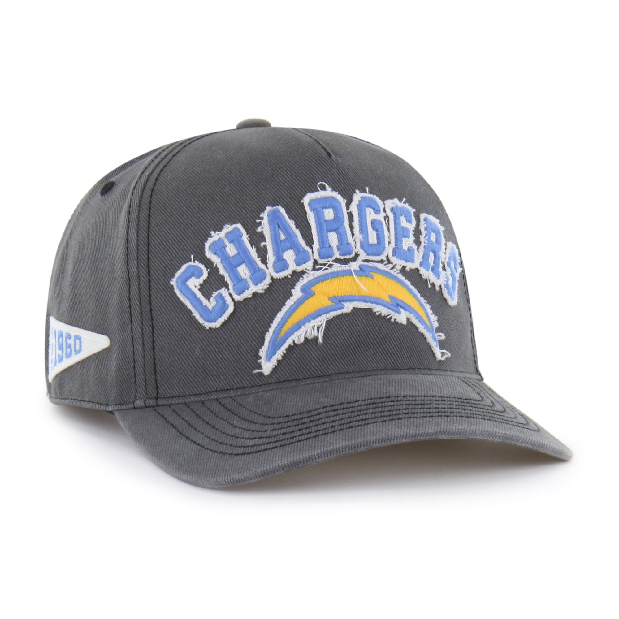 Men's '47 Charcoal Los Angeles Chargers Calderwood Well Worn Hitch Adjustable Hat