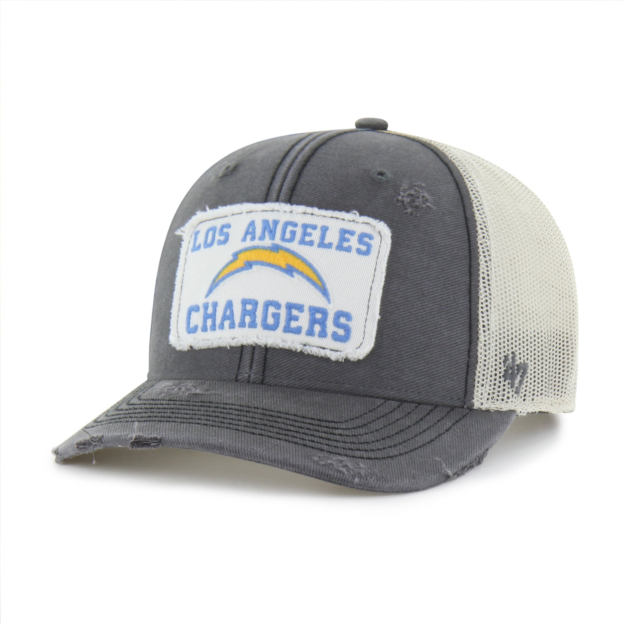 Casquette trucker ajustable Los Angeles Chargers Egremont '47 Charcoal pour homme