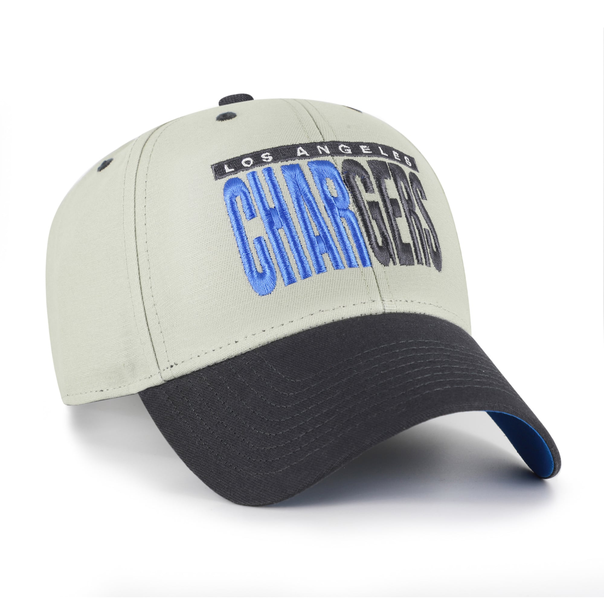 Casquette ajustable pour homme « 47 » grise/noire Los Angeles Chargers, inscription demi-bloc MVP