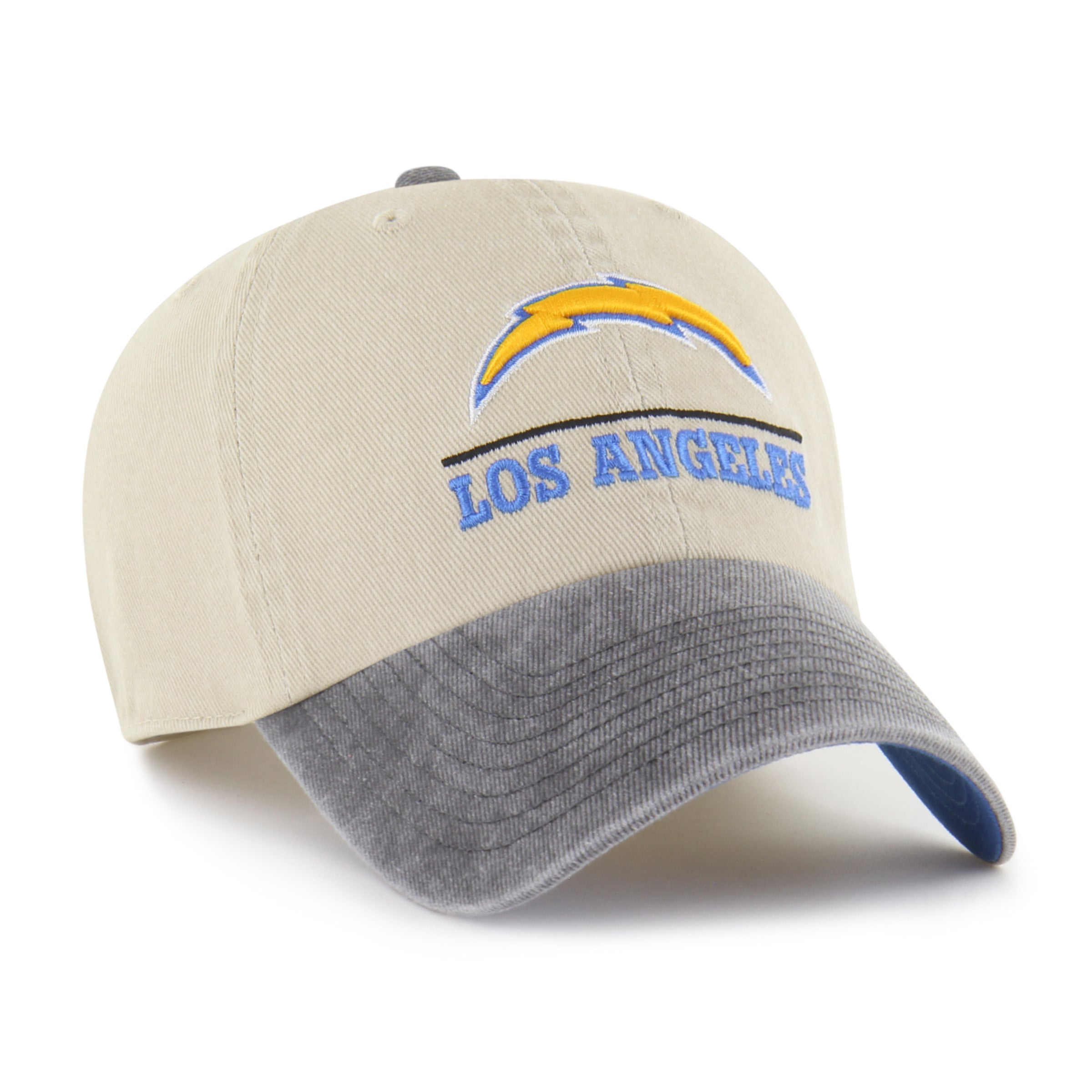Men's '47 Natural Los Angeles Chargers Logo Line Clean Up Adjustable Hat