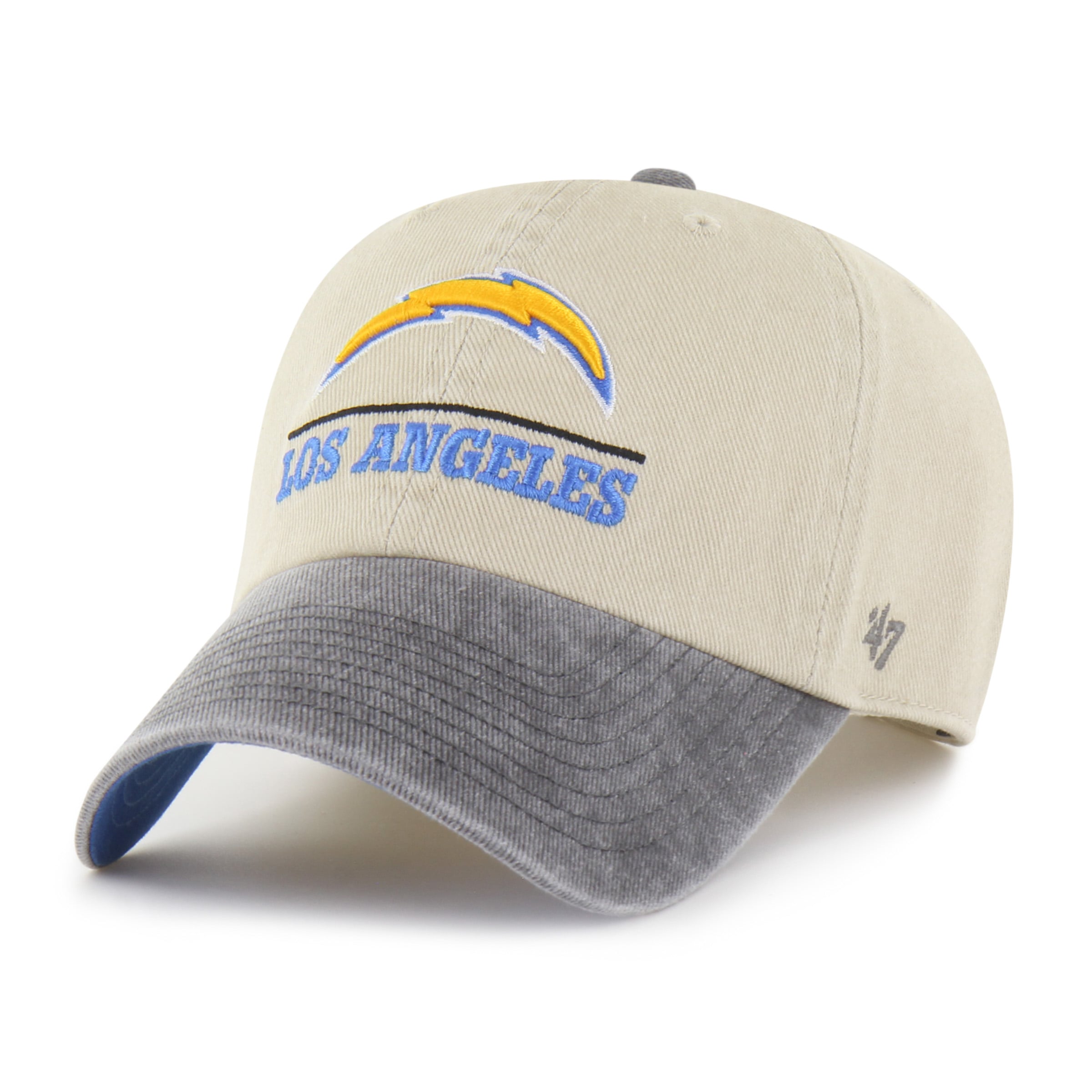 Men's '47 Natural Los Angeles Chargers Logo Line Clean Up Adjustable Hat