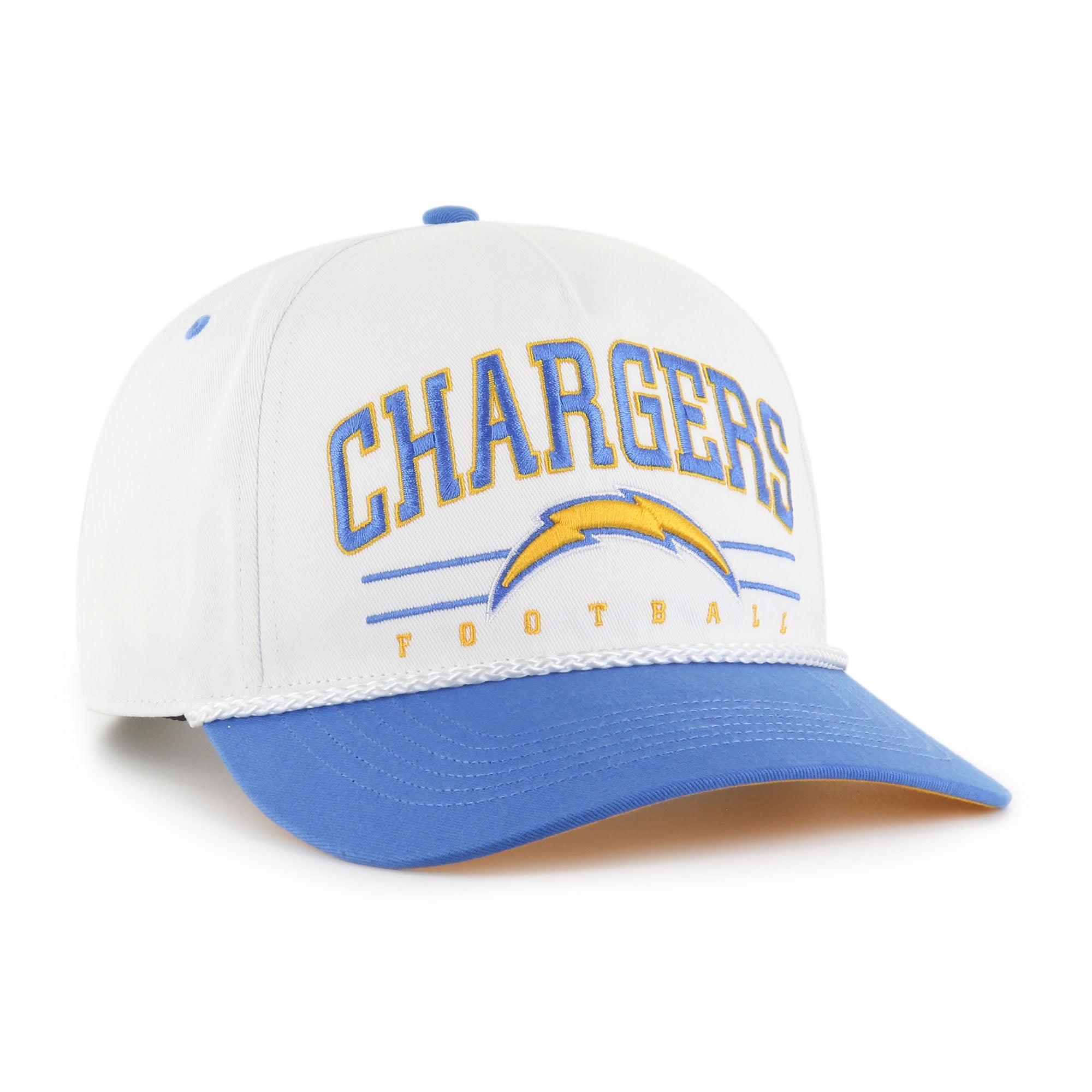 Men's '47 White/Powder Blue Los Angeles Chargers Roscoe Two-Toned Hitch Adjustable Hat