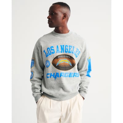Los Angeles Chargers Abercrombie & Fitch Fleece Sweatshirt - Gray