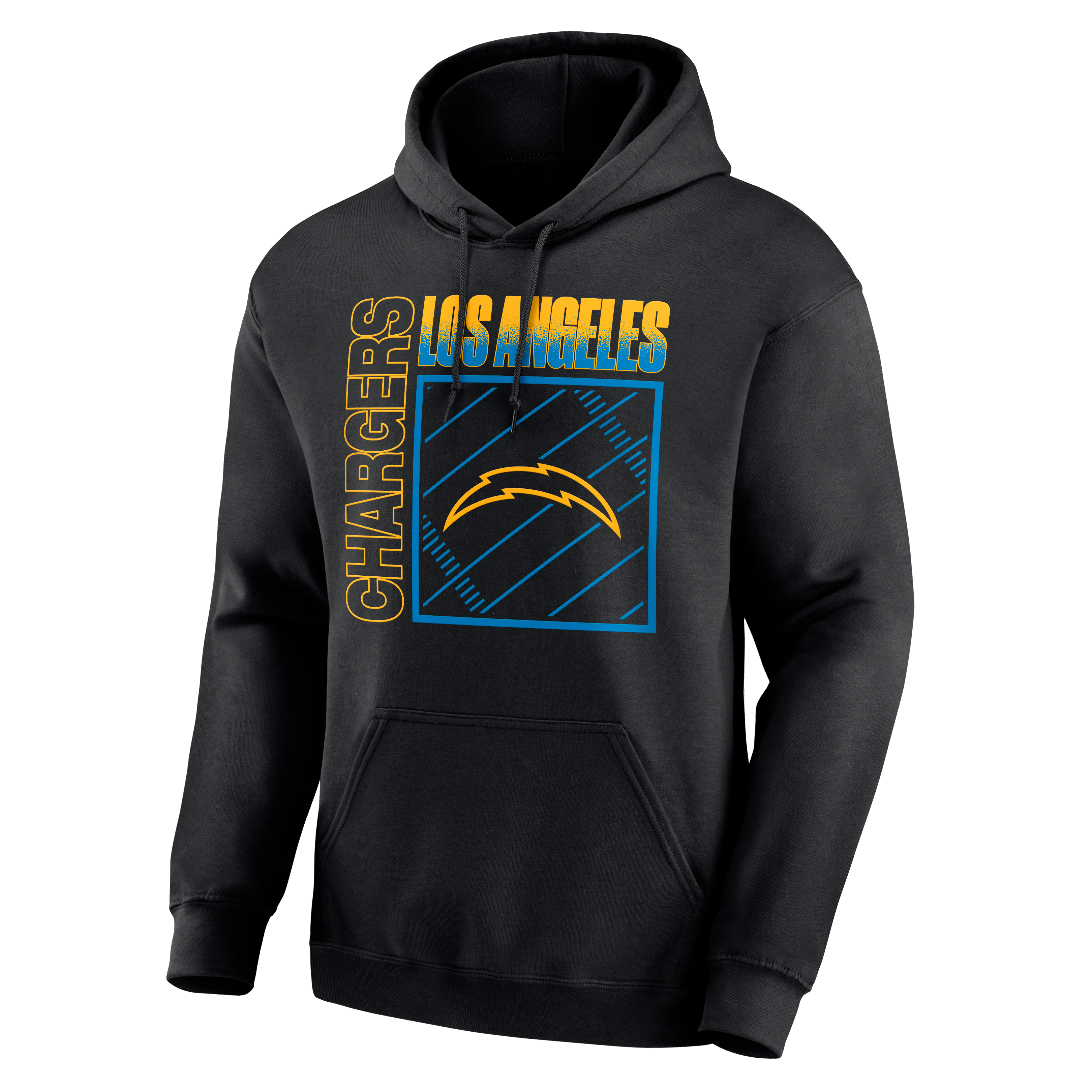 Sweat à capuche noir pour homme Los Angeles Chargers Home Field Pop personnalisé avec nom et numéro