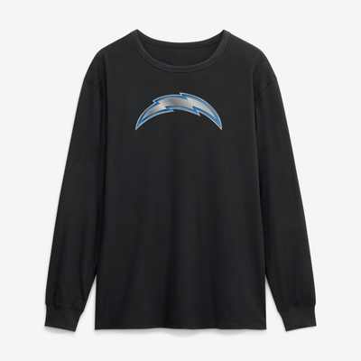 Los Angeles Chargers  Metallic Mascot Long Sleeve T-Shirt - Black