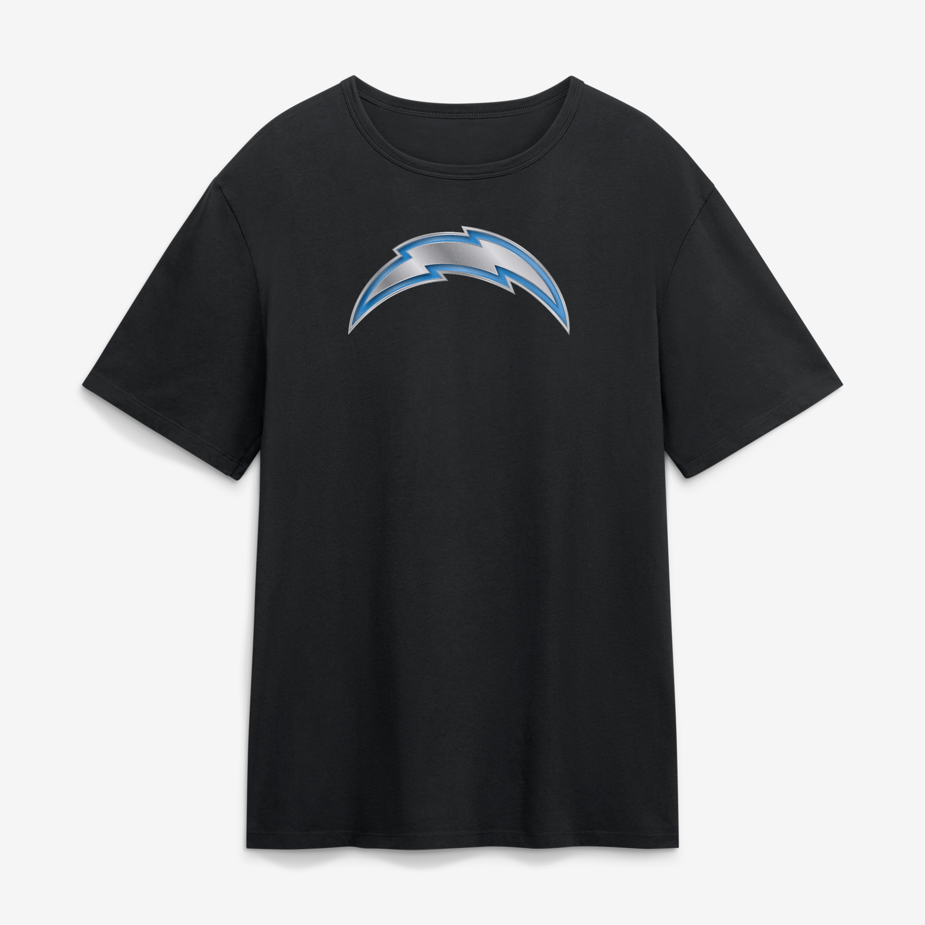 T-shirt noir pour homme Los Angeles Chargers avec mascotte métallique