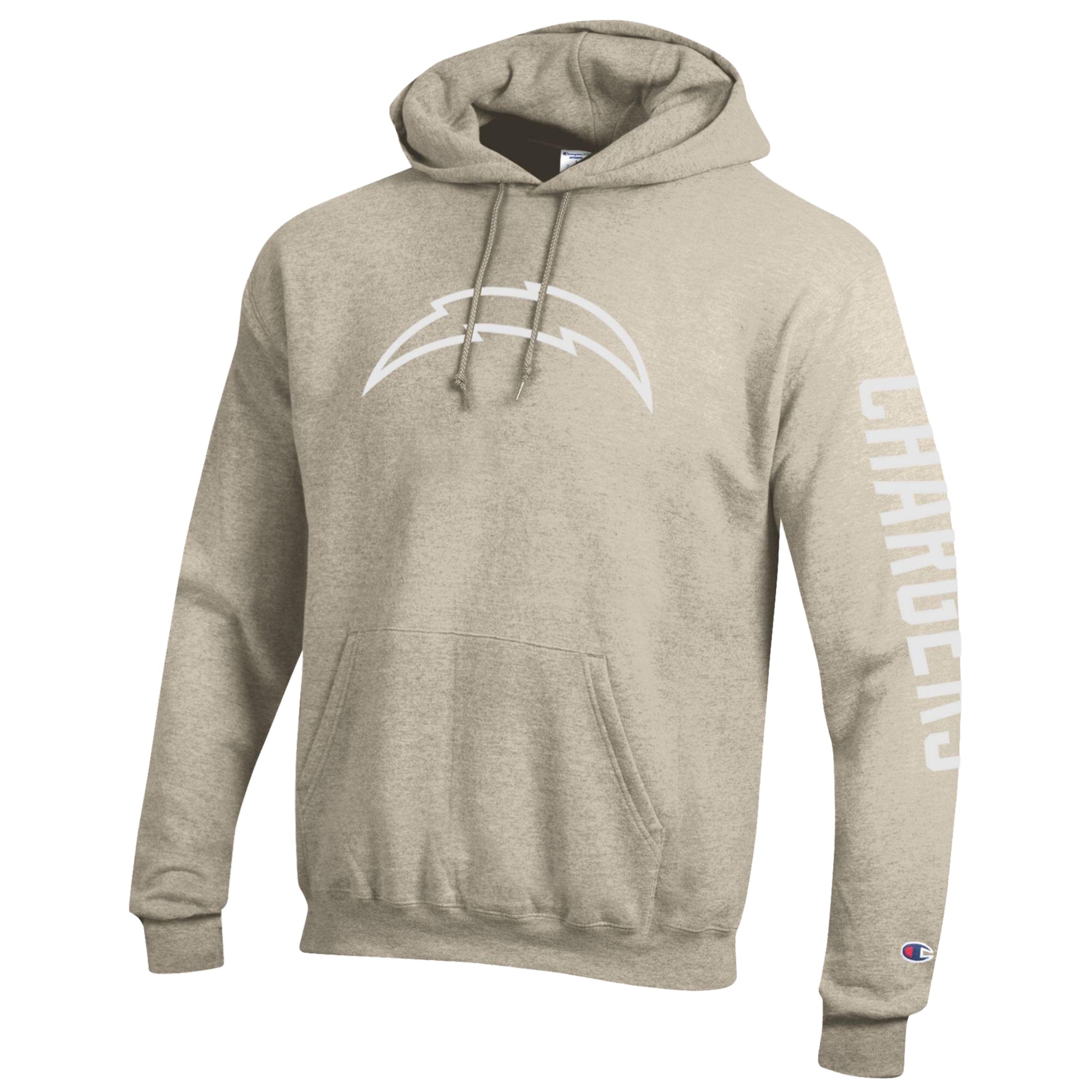 Men's Champion  Oatmeal Los Angeles Chargers Powerblend Hoodie