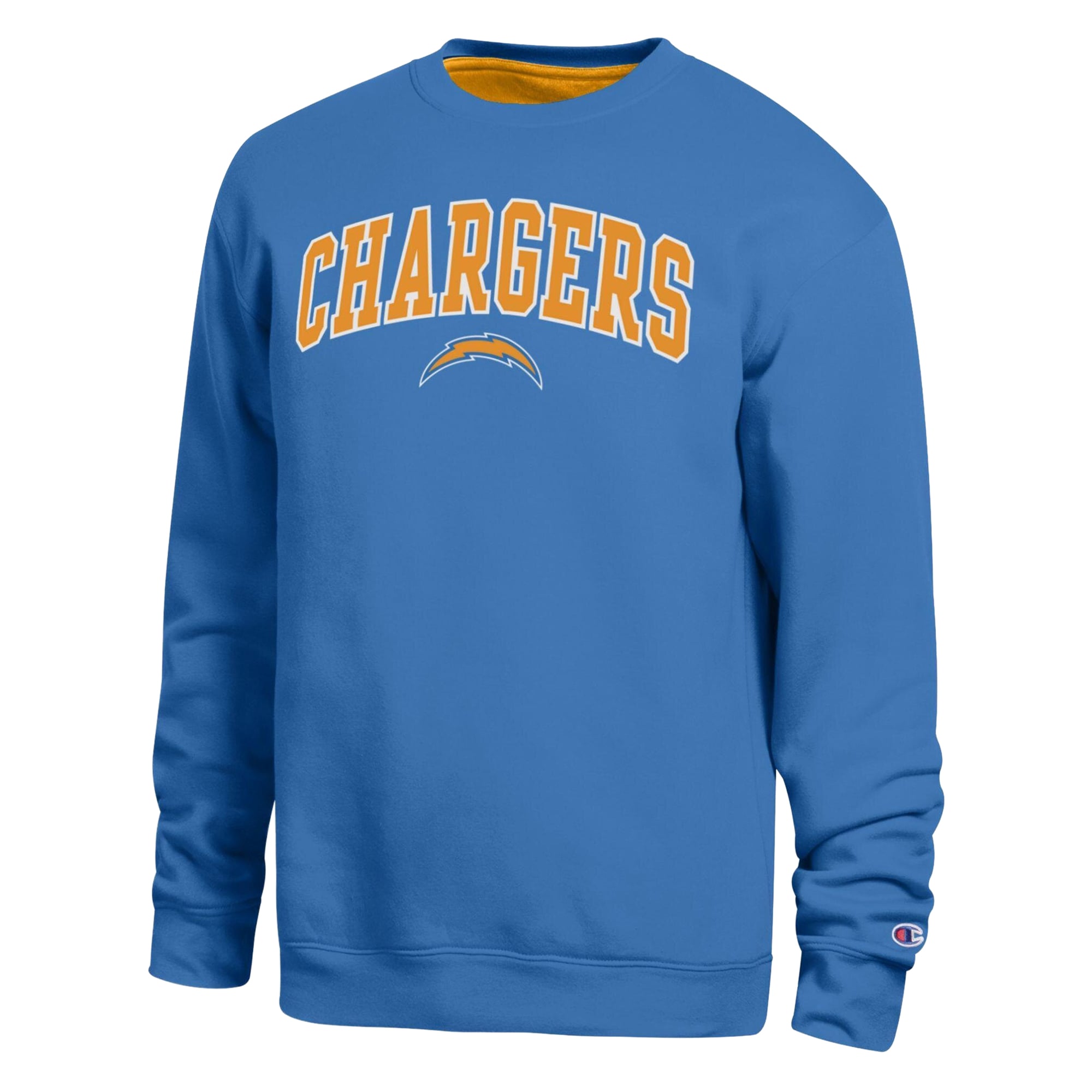 Sweat-shirt à doublure contrastée bleu poudré Champion pour homme, Los Angeles Chargers