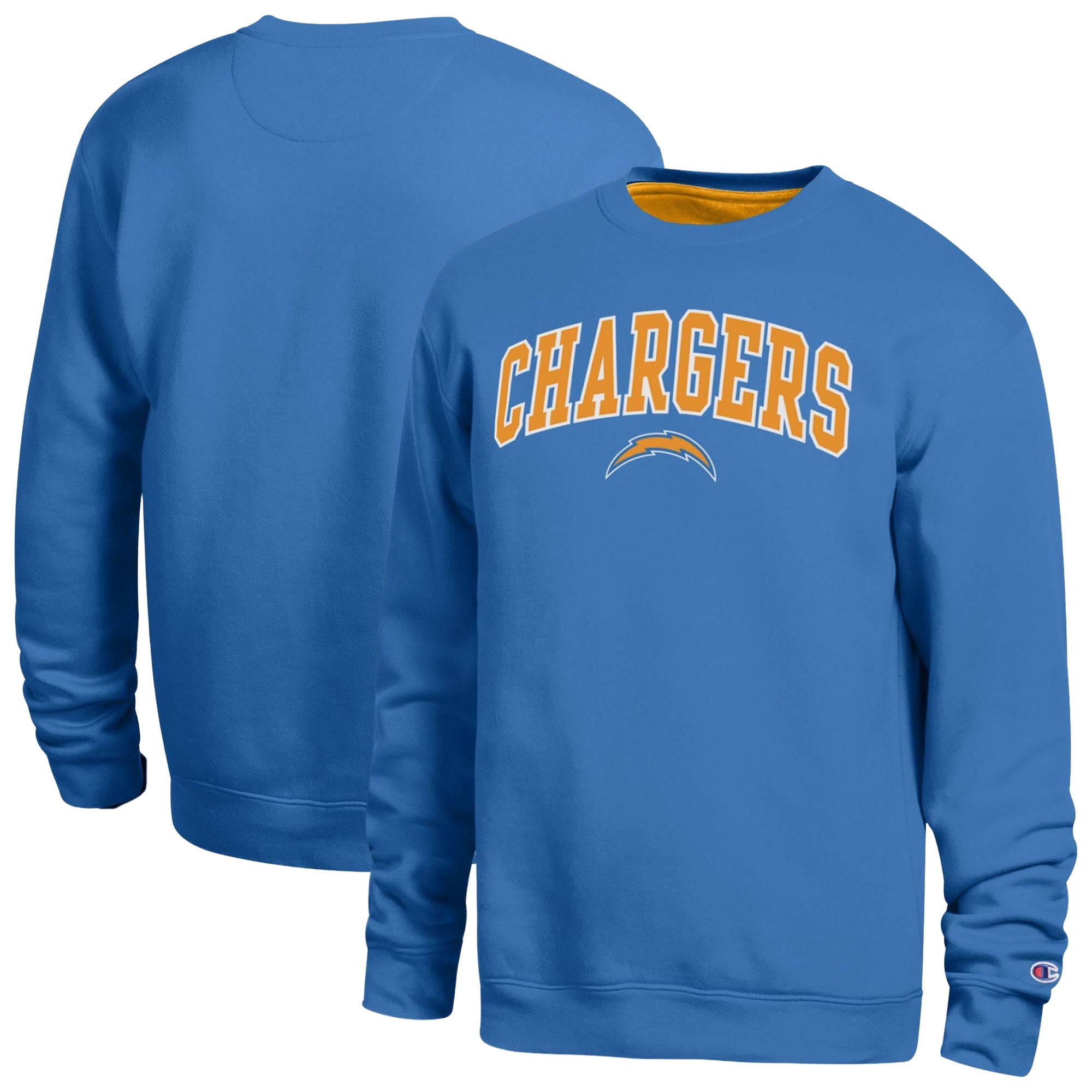 Sweat-shirt à doublure contrastée bleu poudré Champion pour homme, Los Angeles Chargers